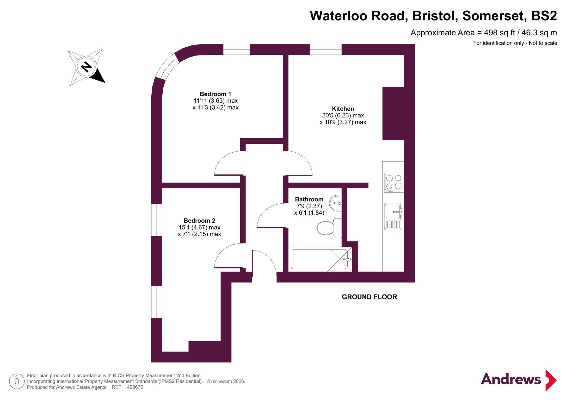 Flat 3, 2, Waterloo Road, Bristol floorplan