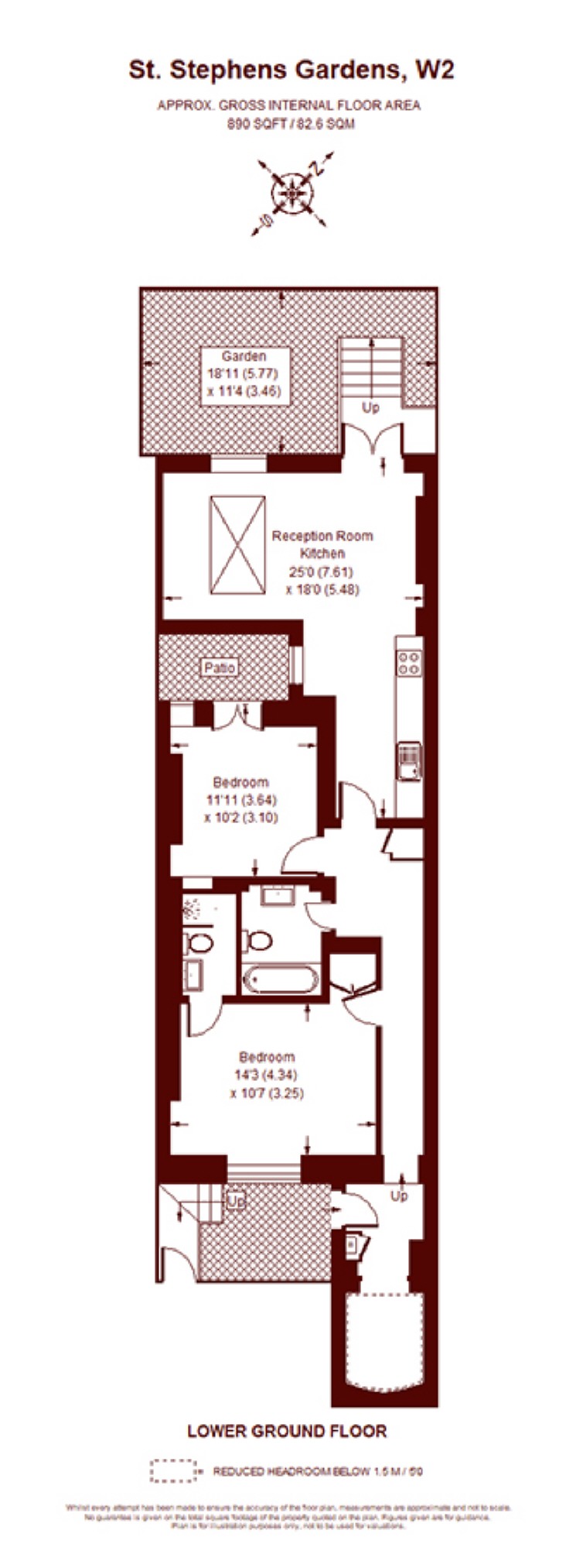 Basement Flat, 32, St Stephen's Gardens, London floorplan