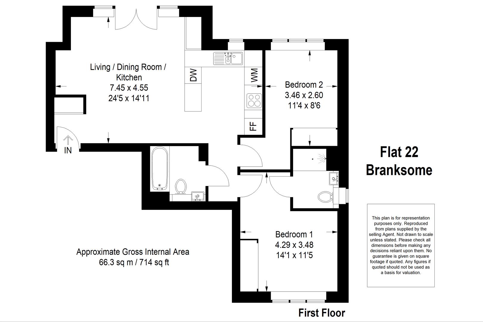 Flat 2 Branksome, Filmer Grove, Godalming floorplan