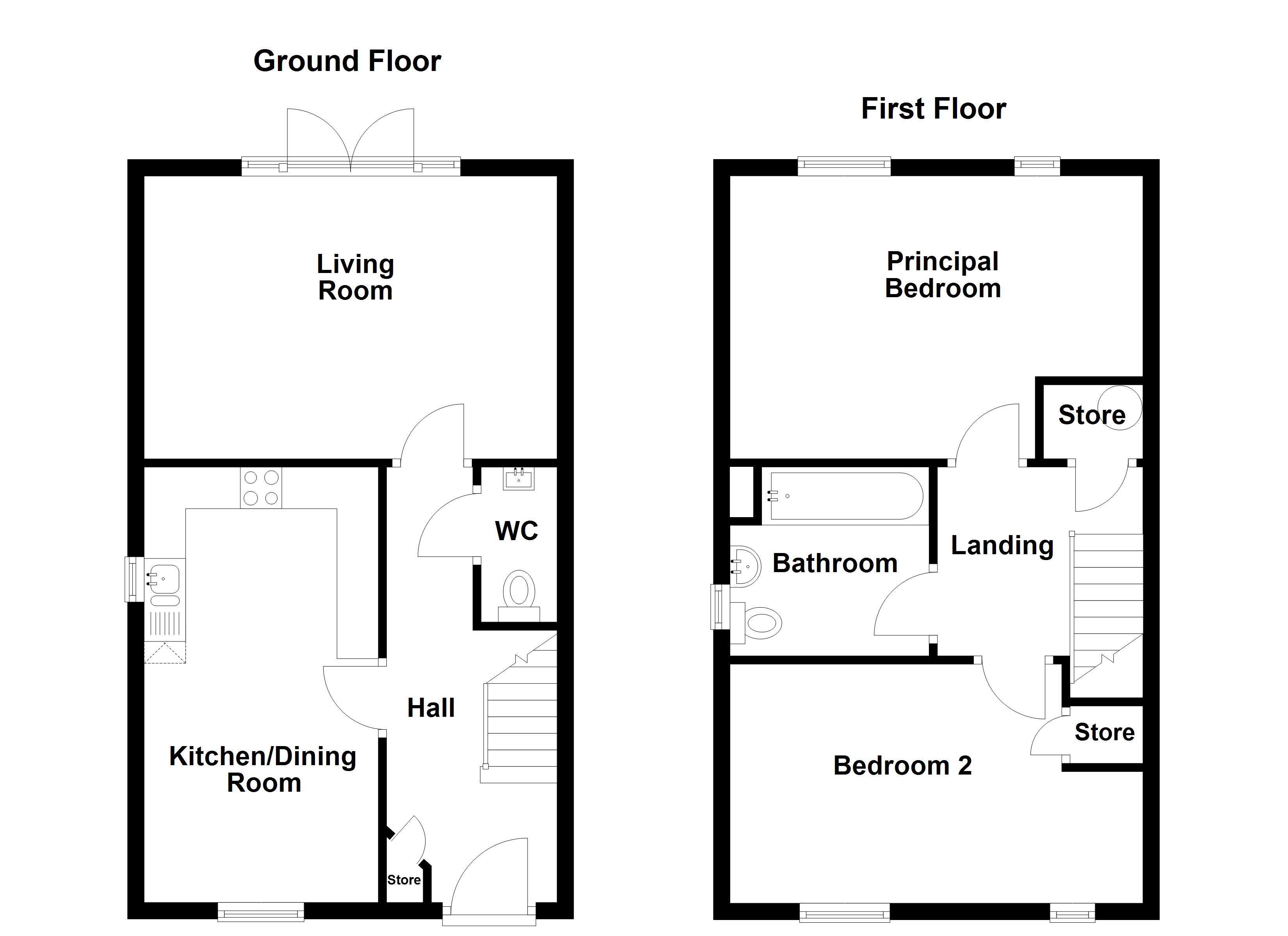 the_dunlin_semi_detached, Cliff Road, Hornsea floorplan