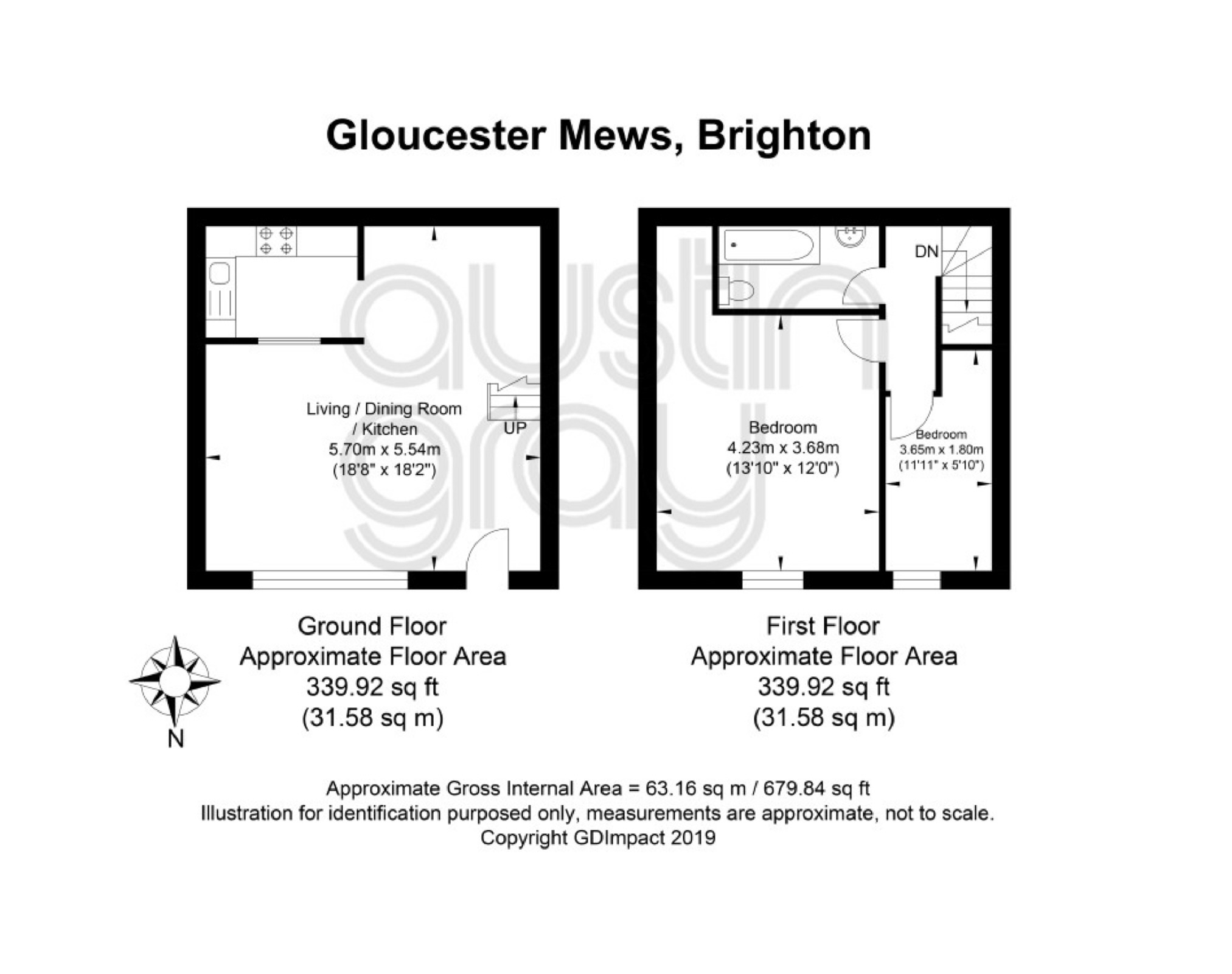 2 Bedrooms  for sale in Gloucester Mews, Gloucester Road, Brighton, East Sussex BN1