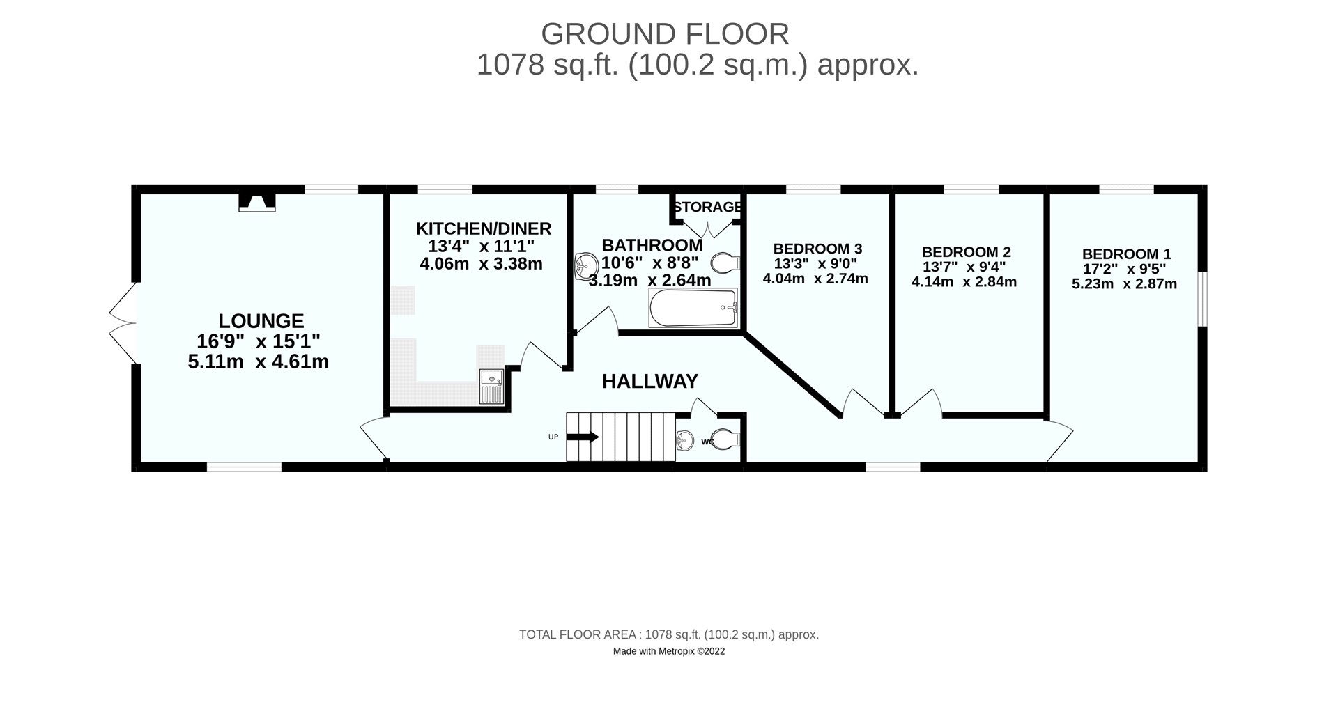 Flat Above Spar Shop, 10, Railway Cottages, Cornwall floorplan
