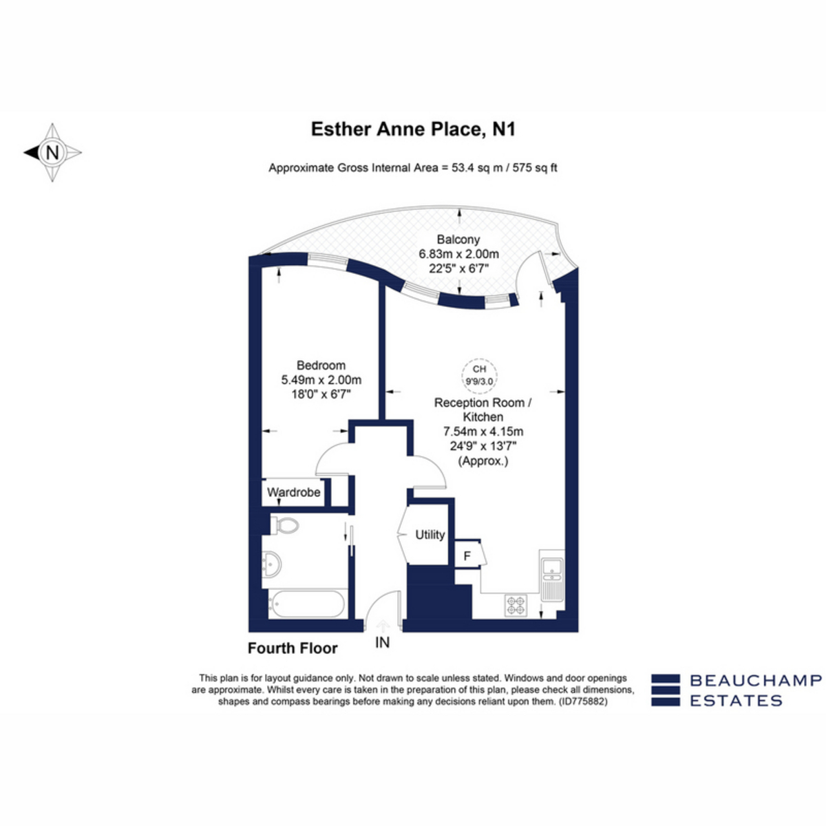 Flat Flat 408, 11, Esther Anne Place, London floorplan