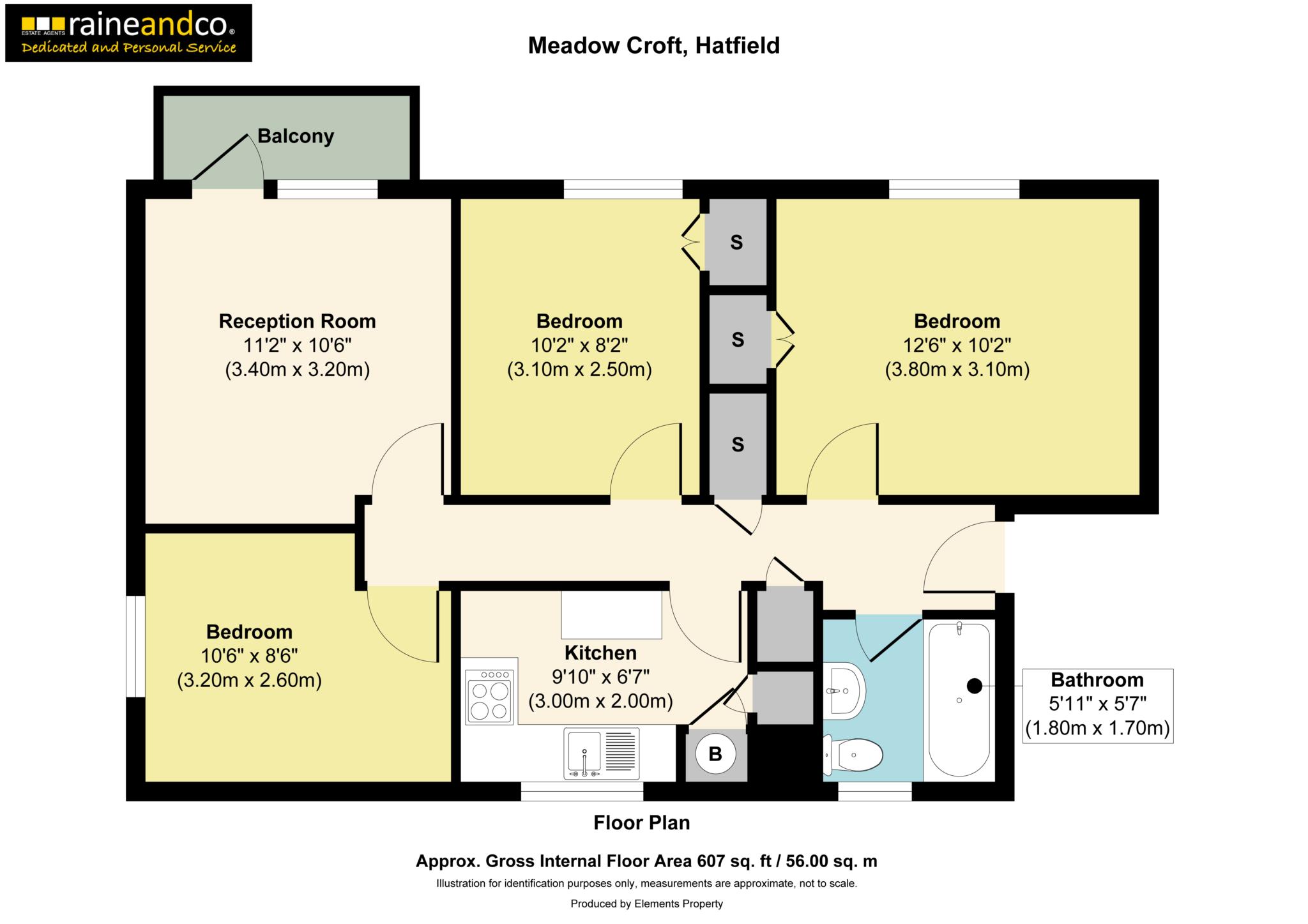 61, Meadow Croft, Hatfield floorplan