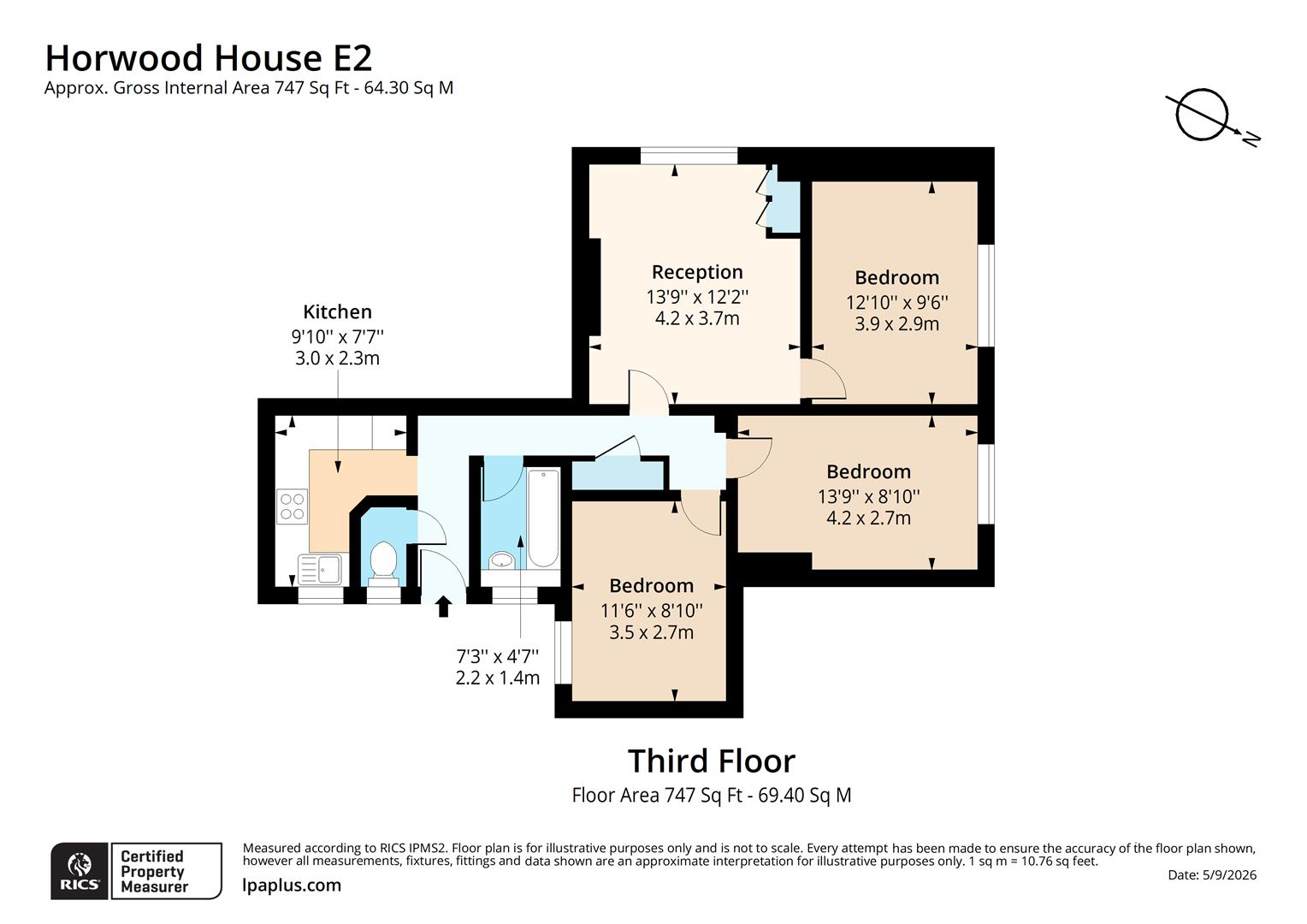 Flat 12, Horwood House, Pott Street, London floorplan