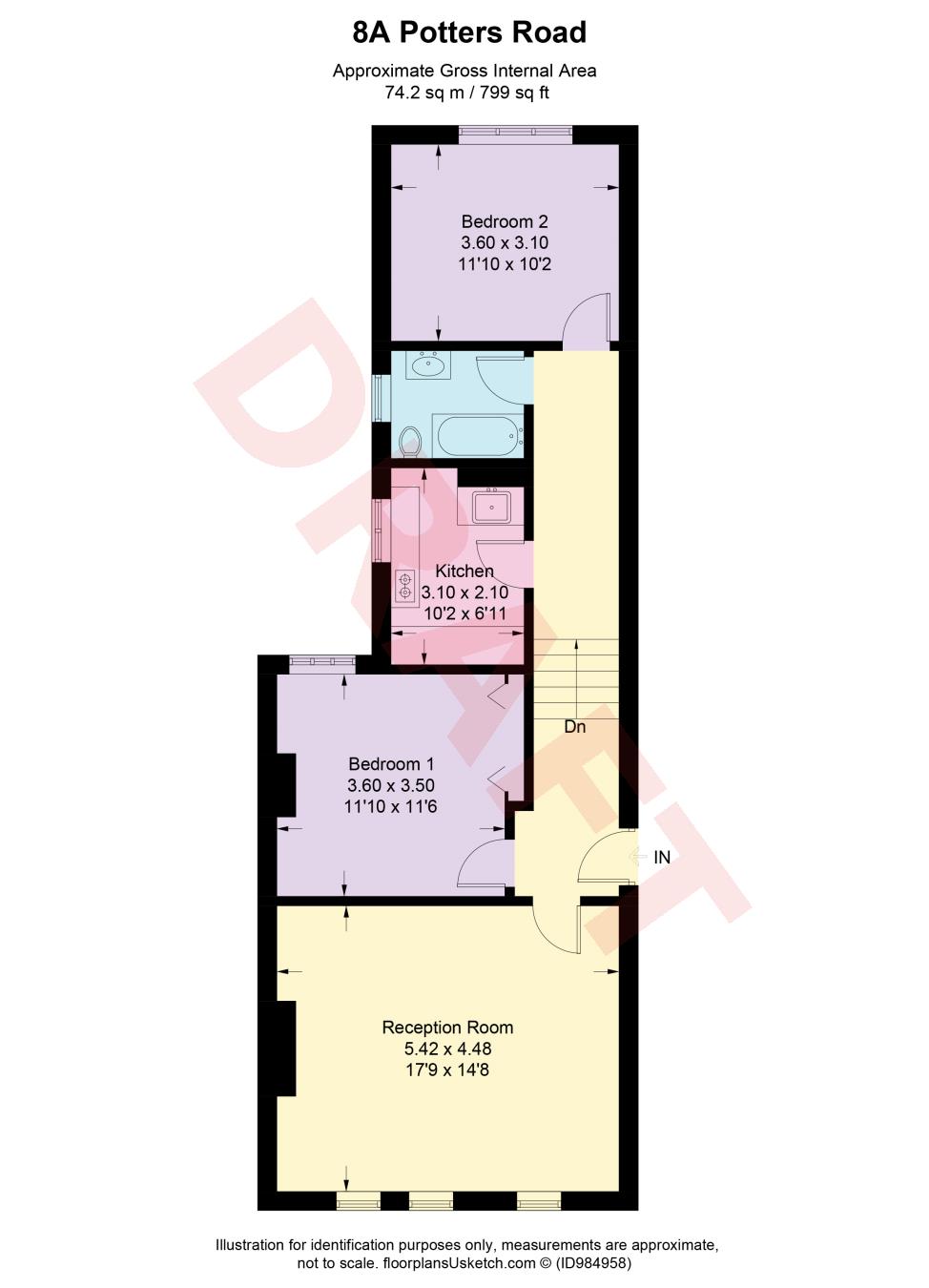 Potters Road, EN5, 2 bedroom flat for sale 65045209