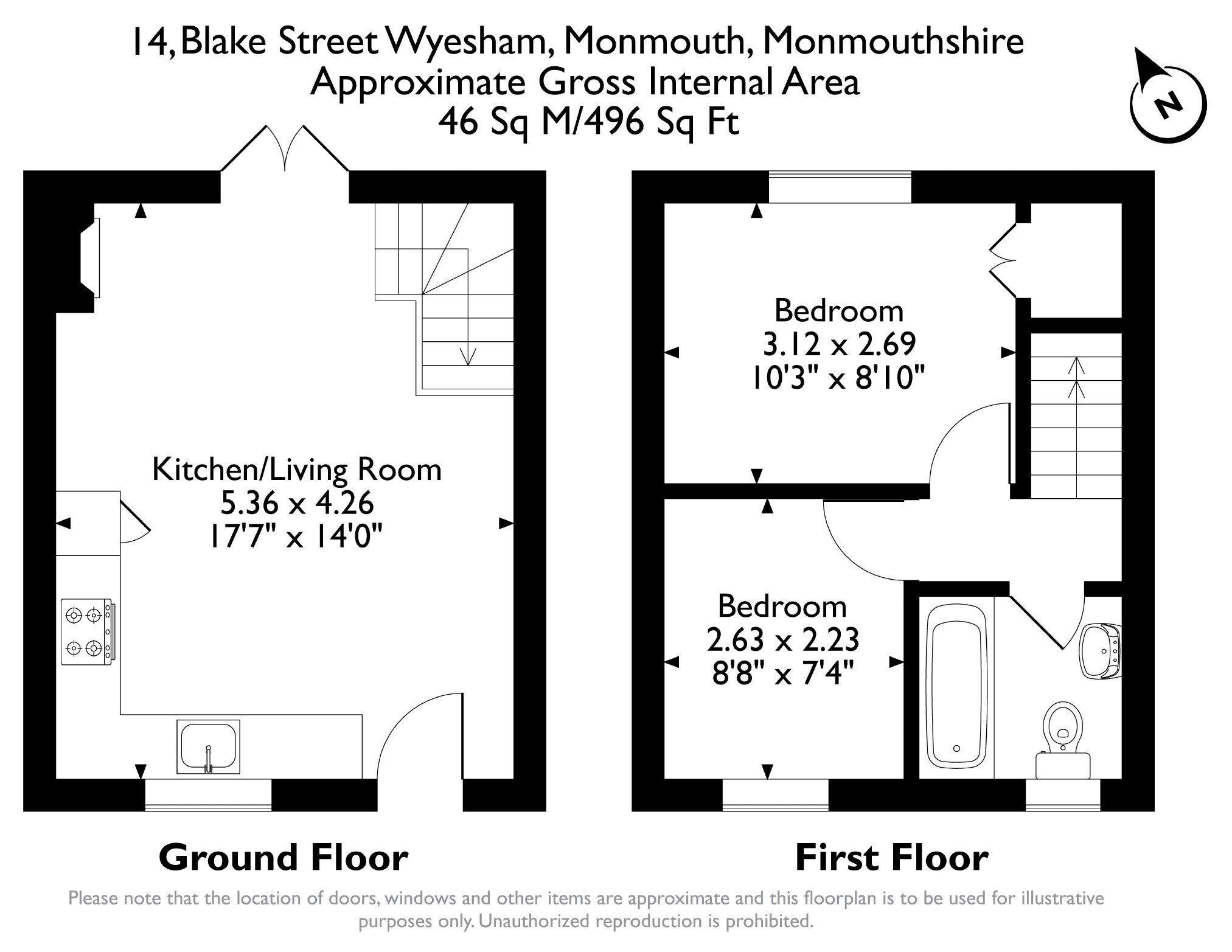 14, Blake Street, Wyesham, Monmouth floorplan