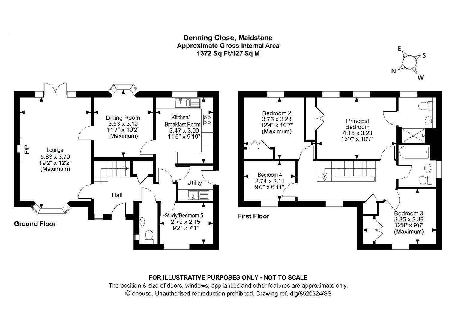 23, Denning Close, Maidstone floorplan