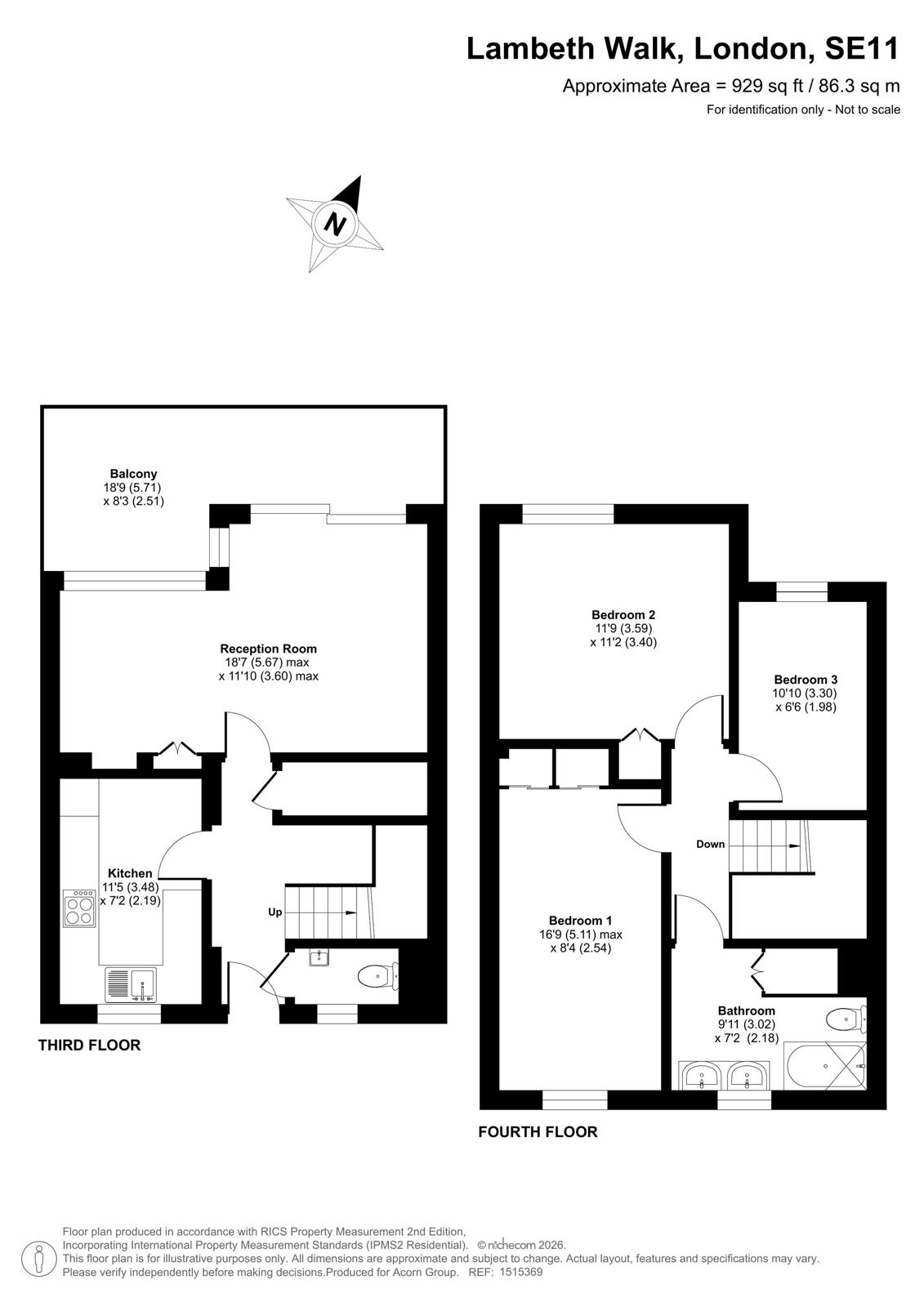 Flat 33, Pory House, 149, Lambeth Walk, London floorplan