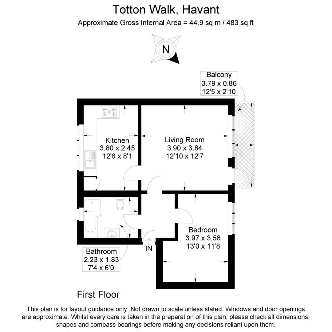 18, Totton Walk, Havant floorplan