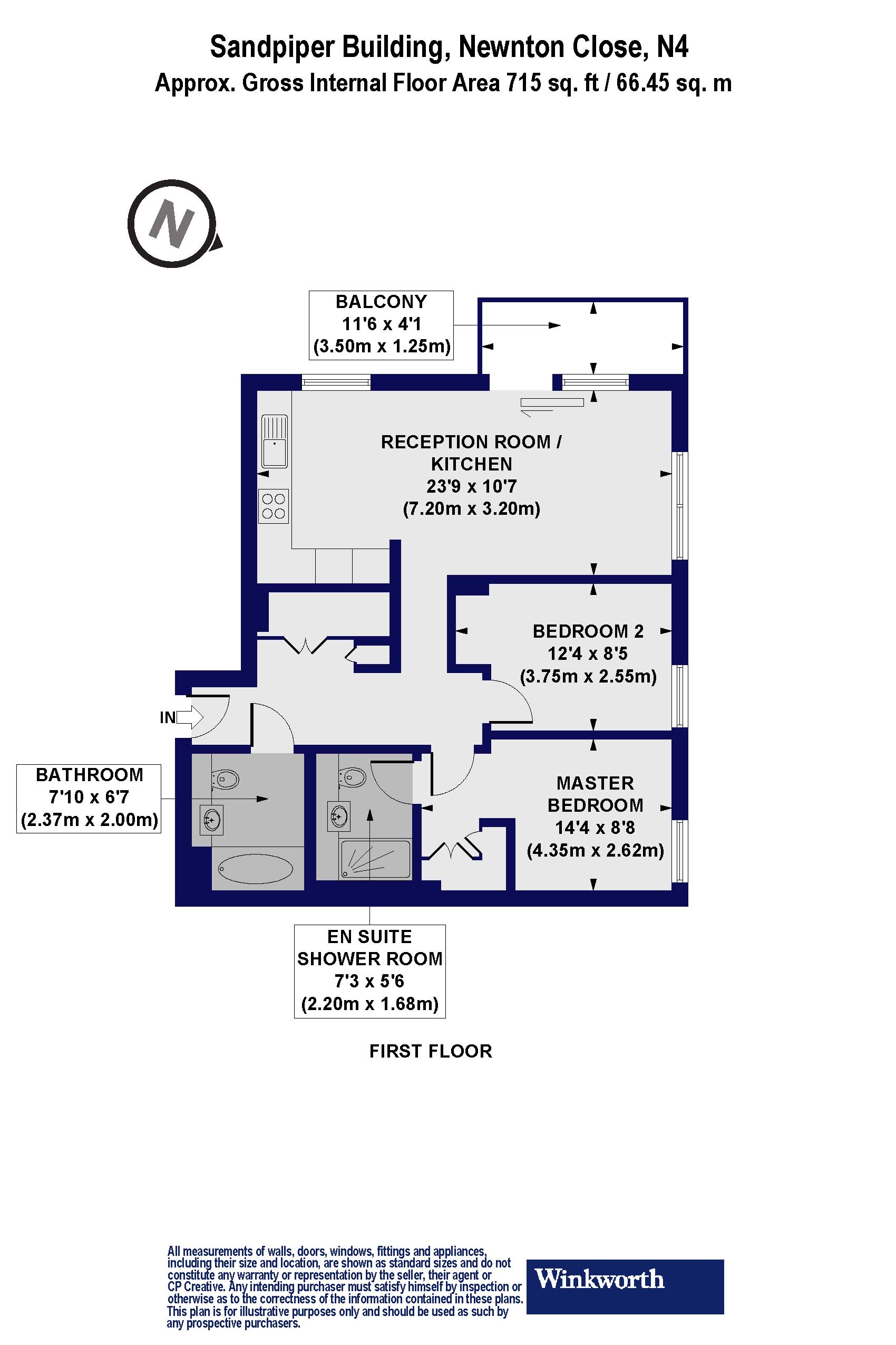 Flat 4, Sandpiper Building, 44, Newnton Close, London floorplan