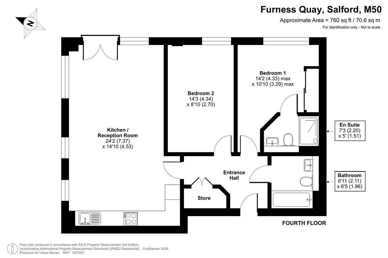 410, Grapnel Apartments, Salford floorplan