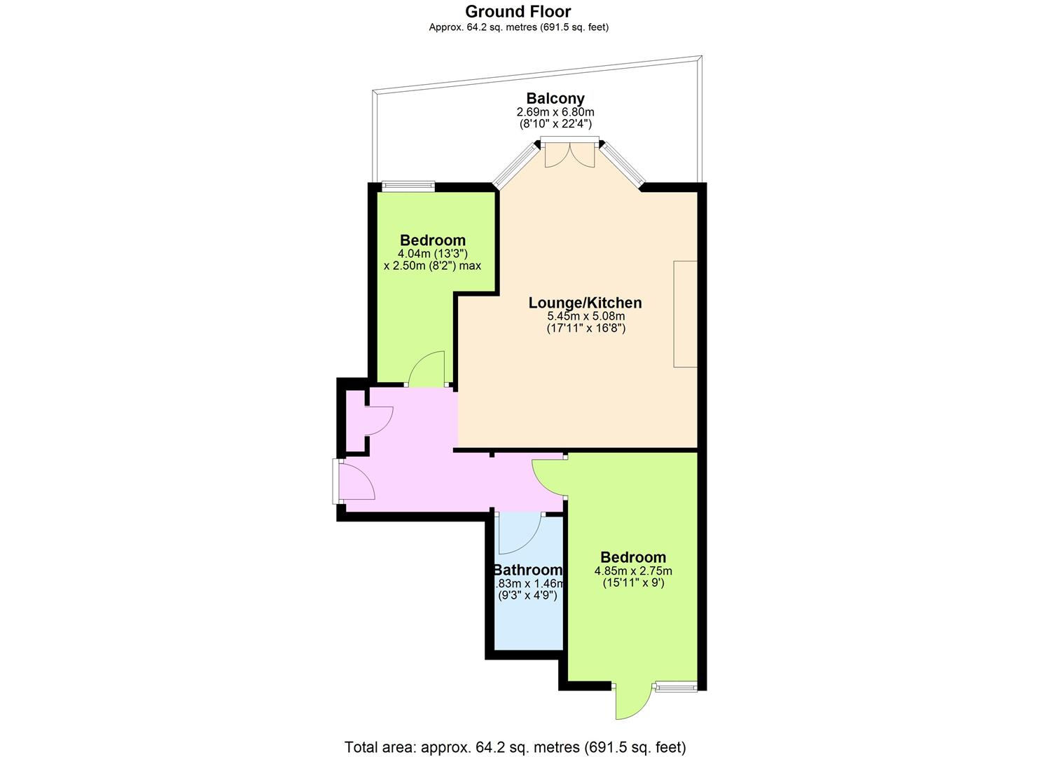 8, Claydon Court, 108 Marine Parade, Worthing floorplan
