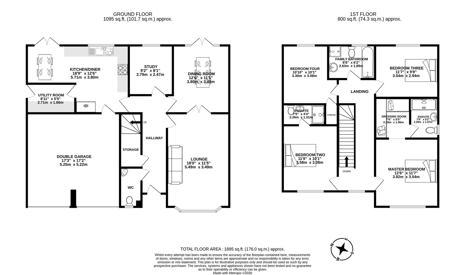 17, White Moss Close, Preston floorplan