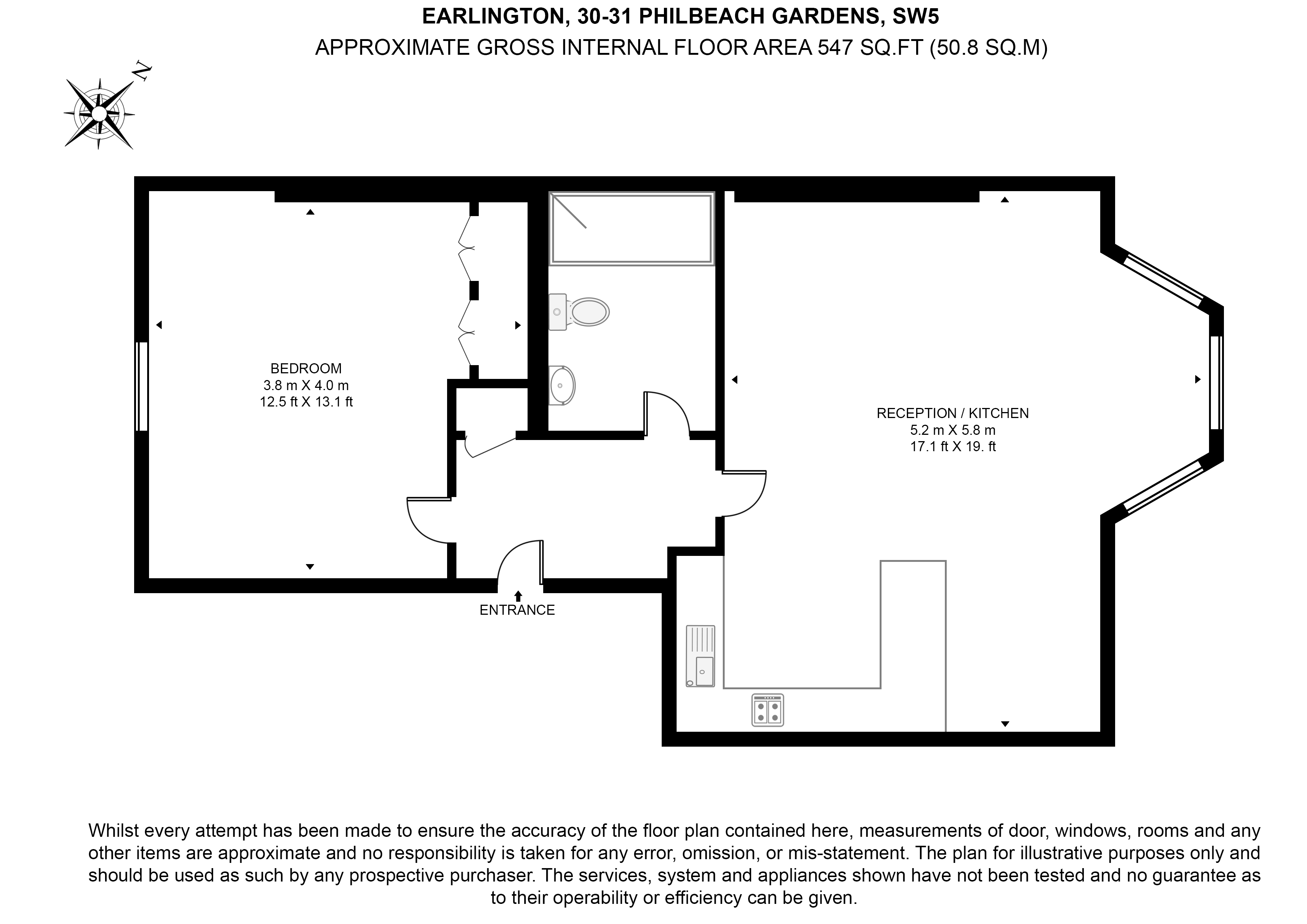 Flat 103 (1st Floor, Earlington), (30-31), Philbeach Gardens, London floorplan