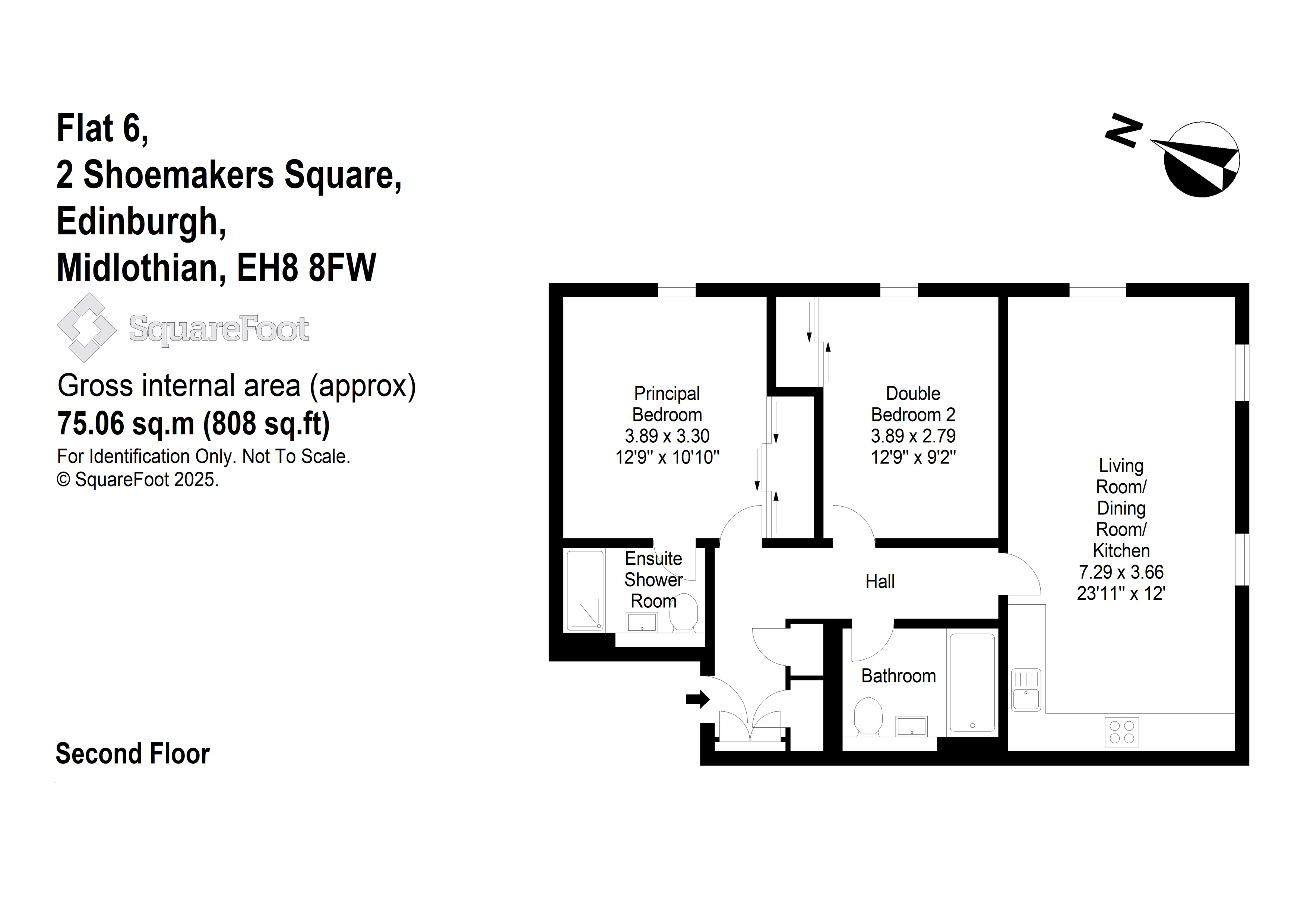 Flat 6, 2, Shoemakers Square, Edinburgh floorplan