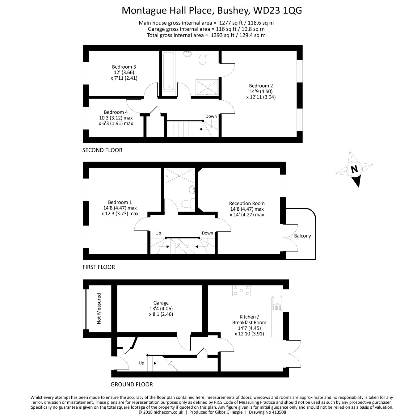 4 Bedrooms Town house for sale in Montague Hall Place, Bushey WD23