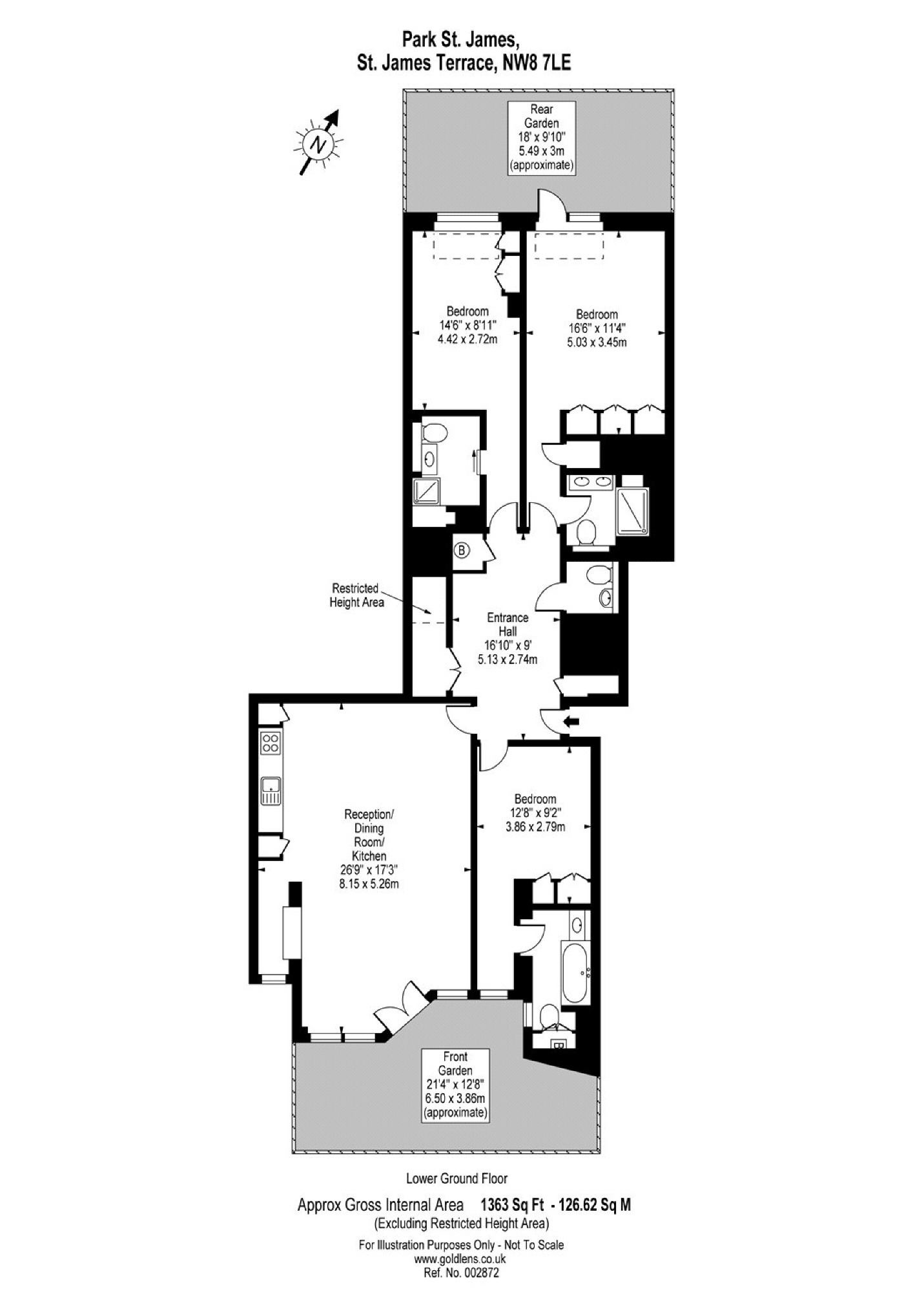 3 Bedrooms Flat to rent in Park St James, London NW8