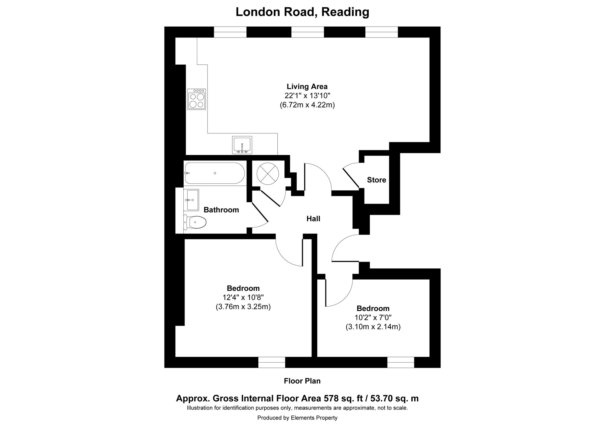 Flat 8, 28 London Road, Reading floorplan