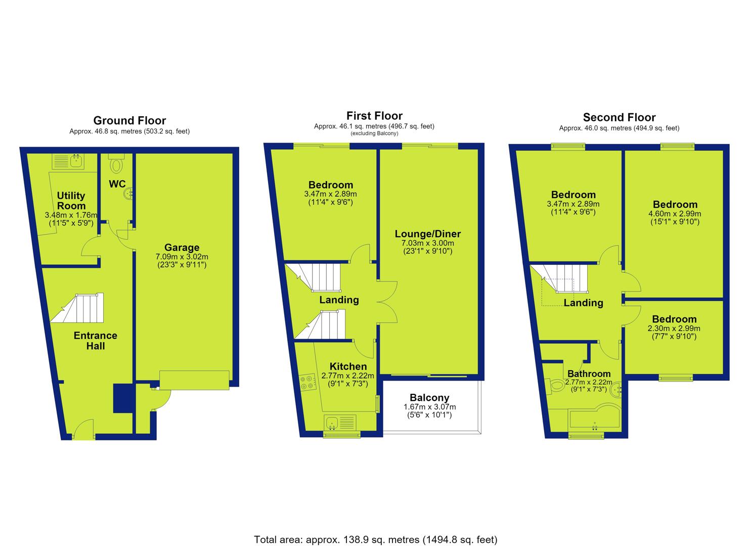 5, Kenilworth Court, Nottingham floorplan