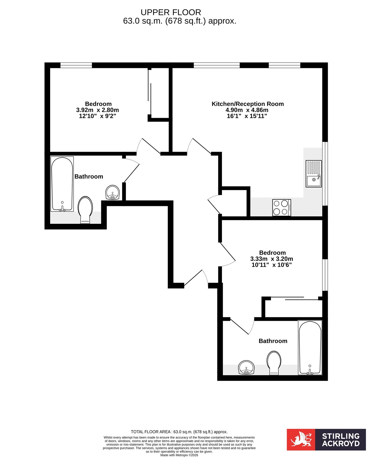 Flat 305, Luxe Tower, 12, Dock Street, London floorplan