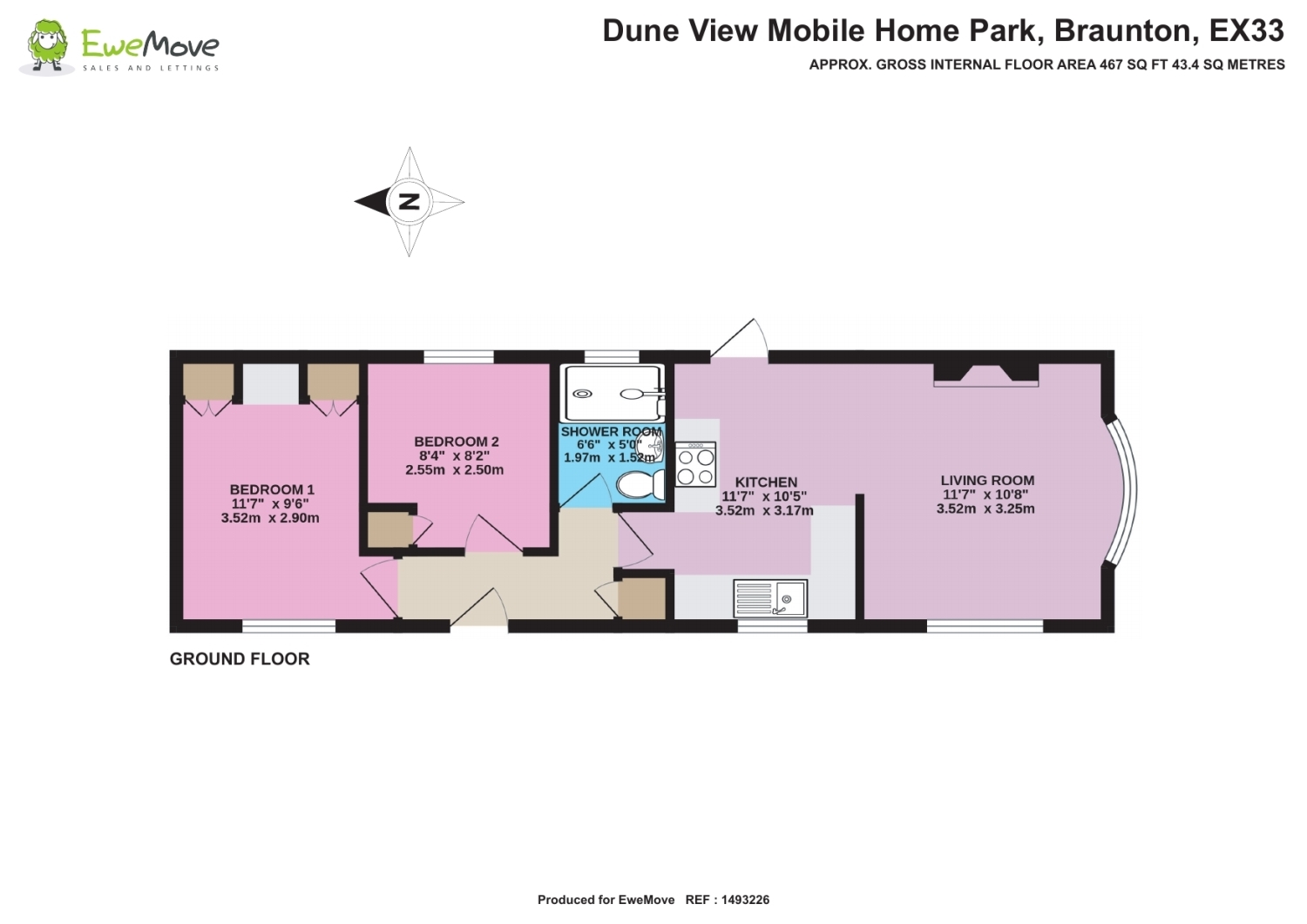 1, Dune View Mobile Home Park, Braunton floorplan