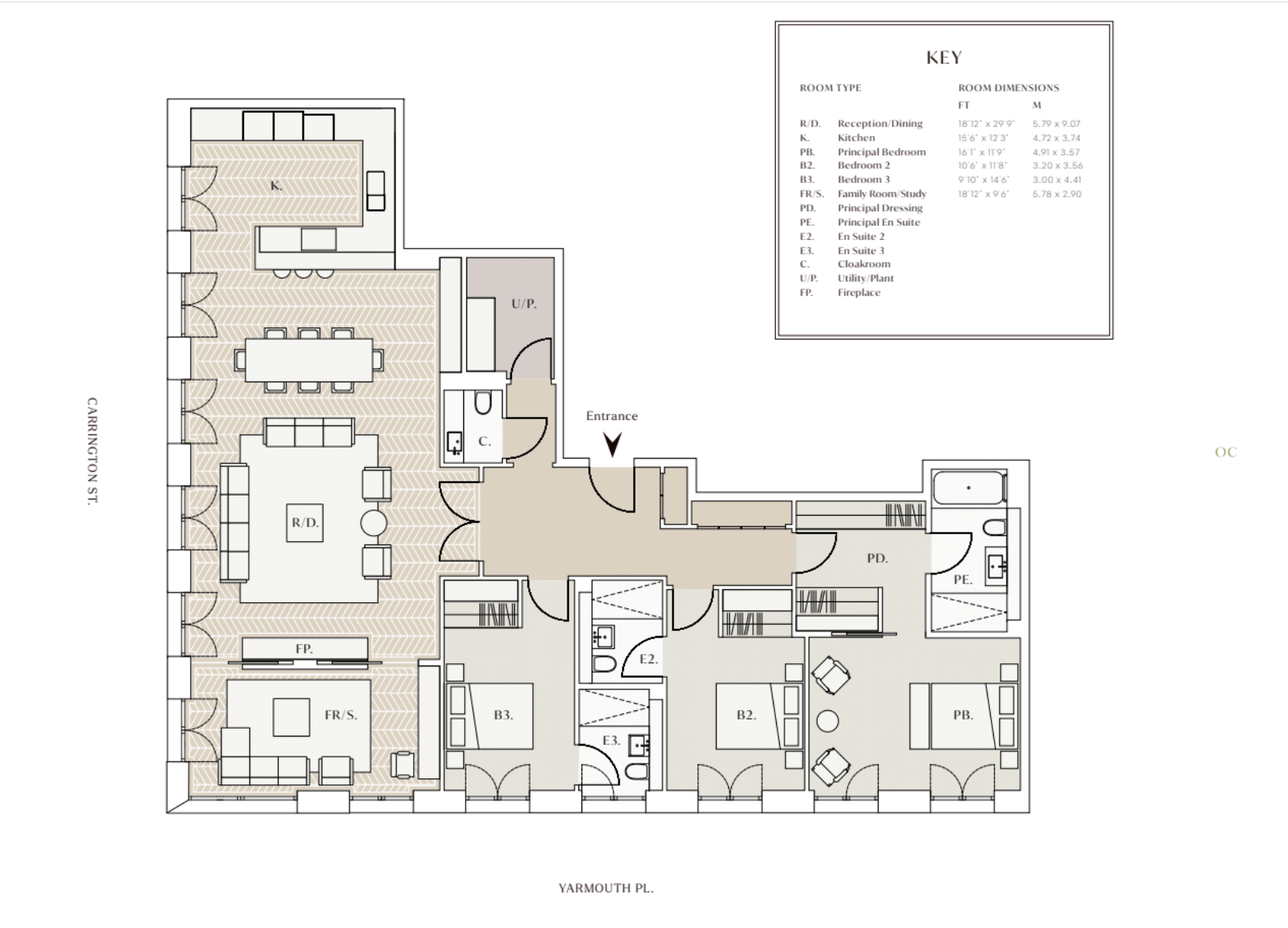 Flat 22, 1, Carrington Street, London floorplan