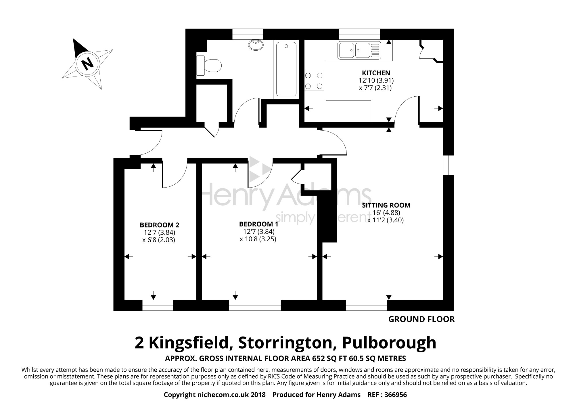 2 Bedrooms Flat for sale in Kingsfield, Storrington RH20