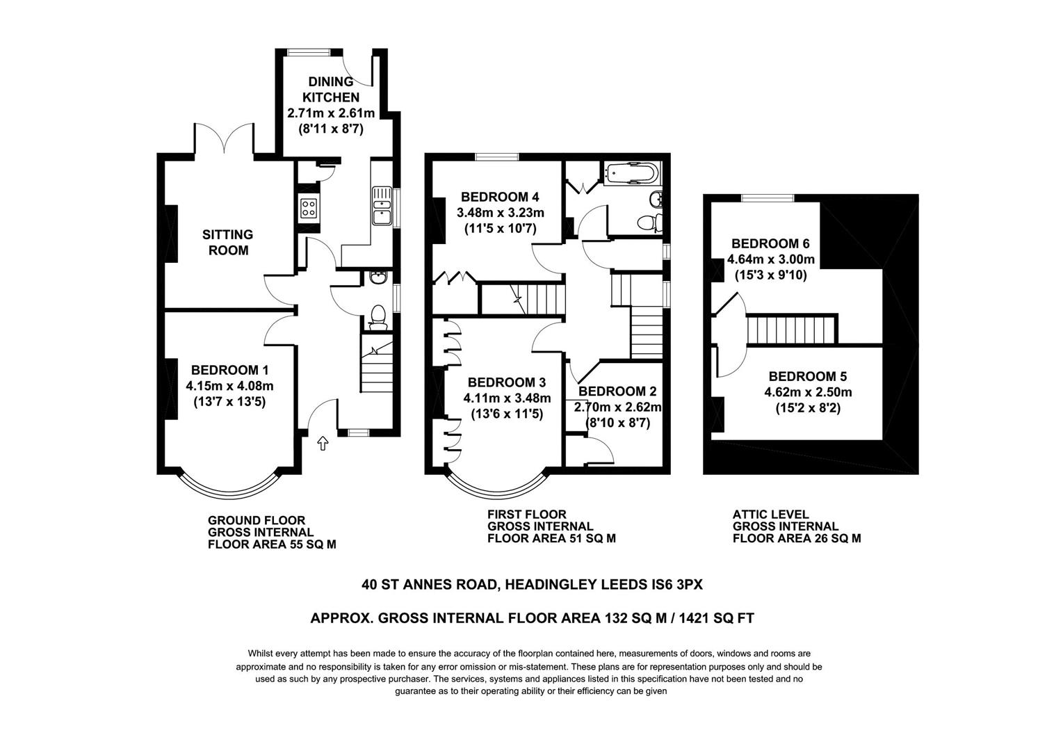 40, St Anne's Road, Leeds floorplan