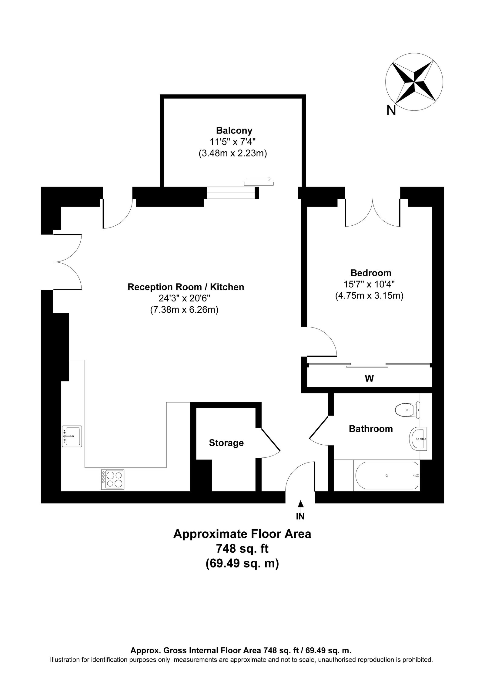 Flat 106 ,Curlew House, 1 Hawser Lane, London floorplan