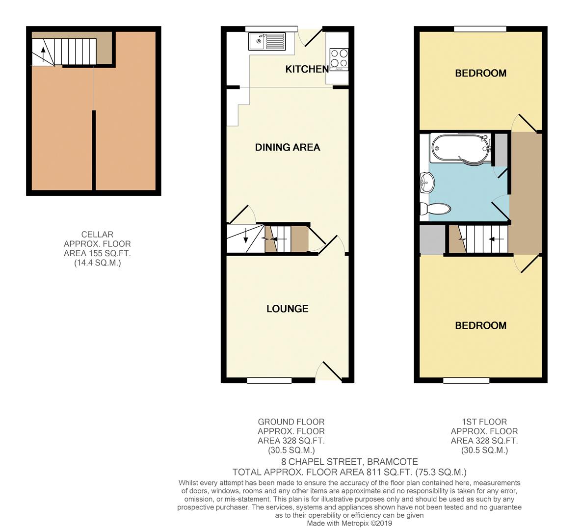 2 Bedrooms Terraced house for sale in Chapel Street, Bramcote, Nottingham NG9