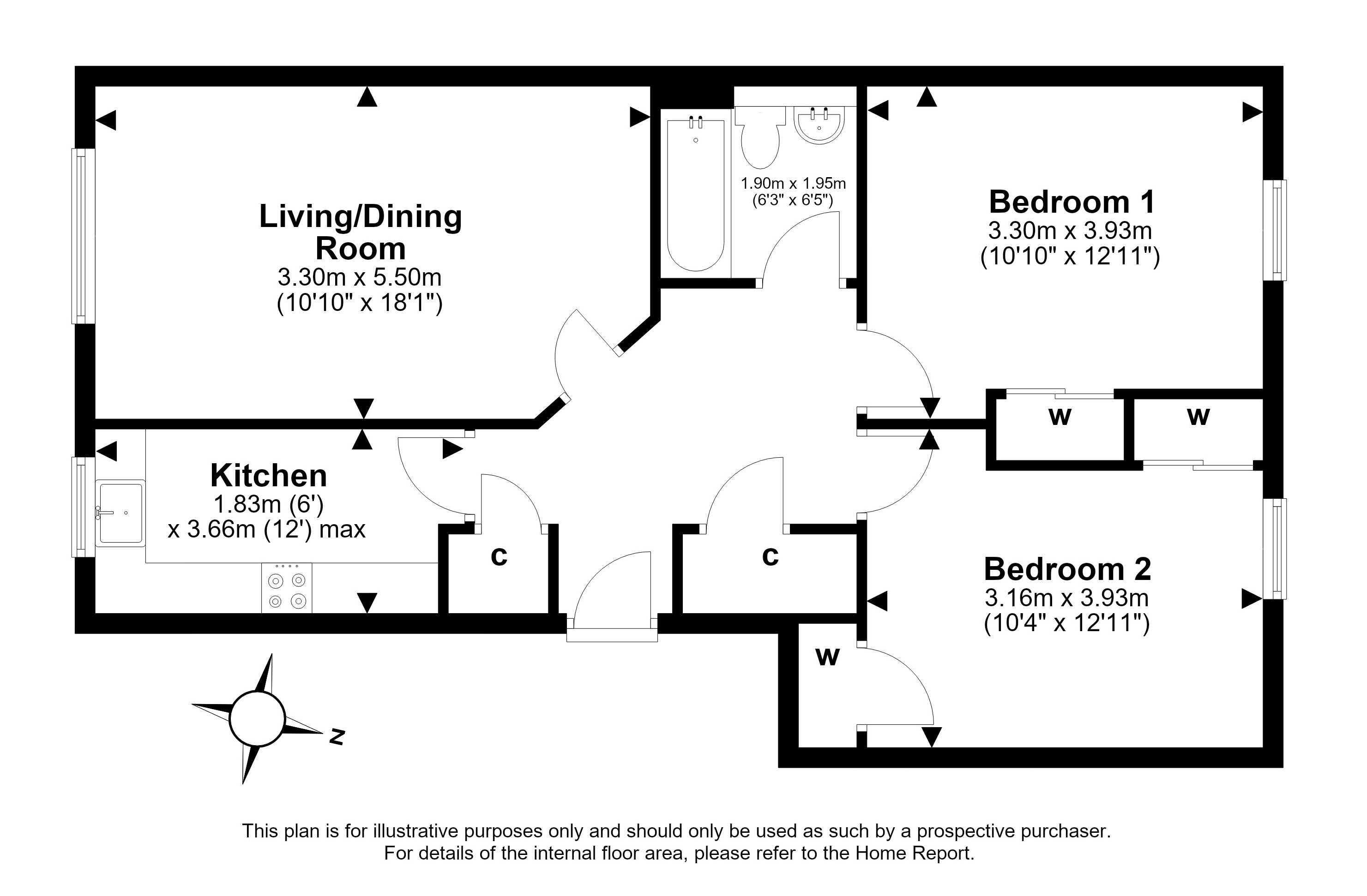 182 (flat 6), Restalrig Road South, Restalrig, Edinburgh floorplan