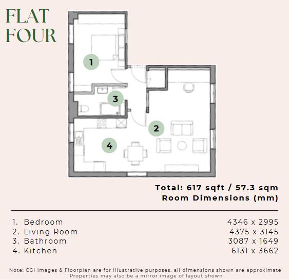 Flat 4, Oak Leaf Court, Church Road, Derry Hill floorplan