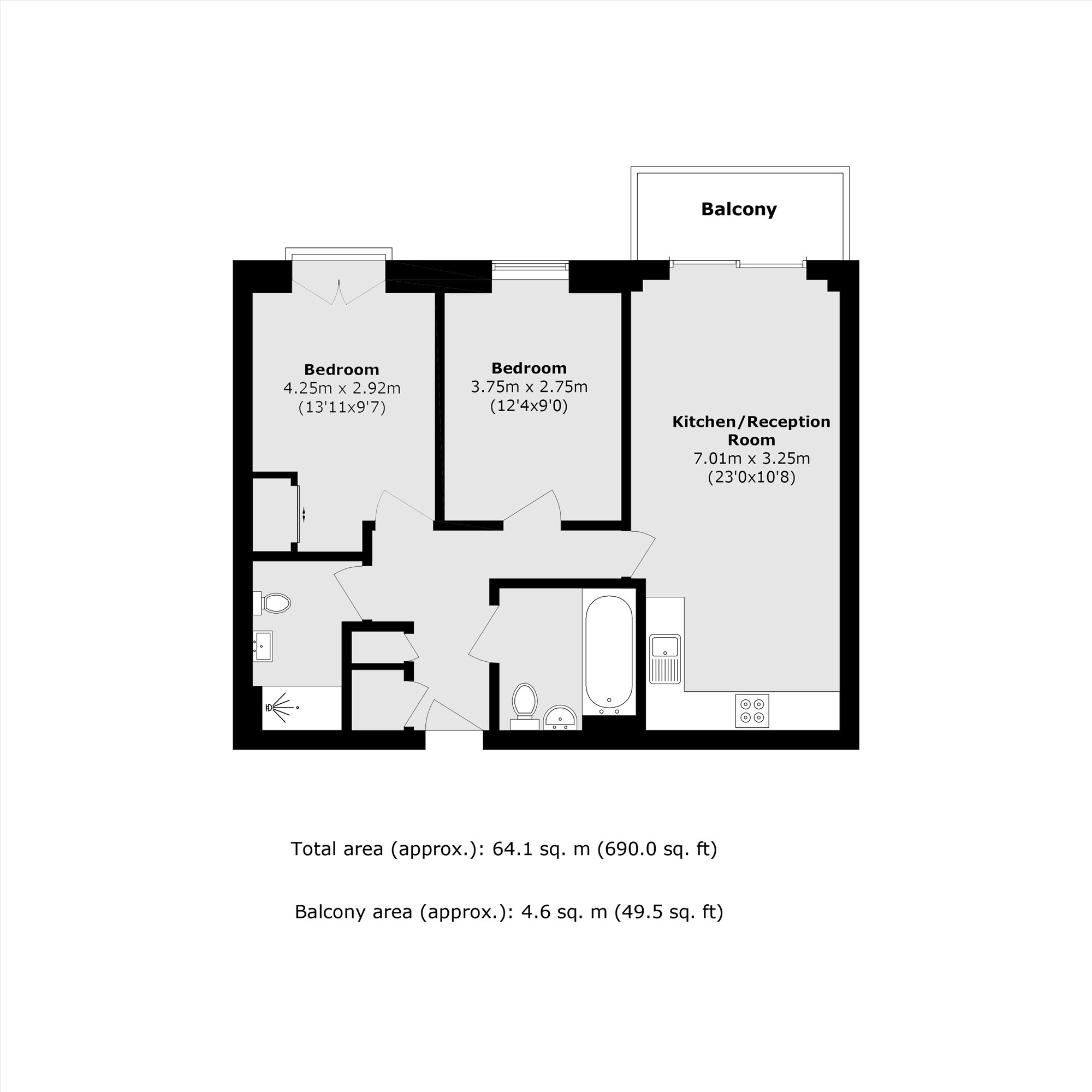 Apartment 106, Capital House, 4, Plaza Gardens, London floorplan