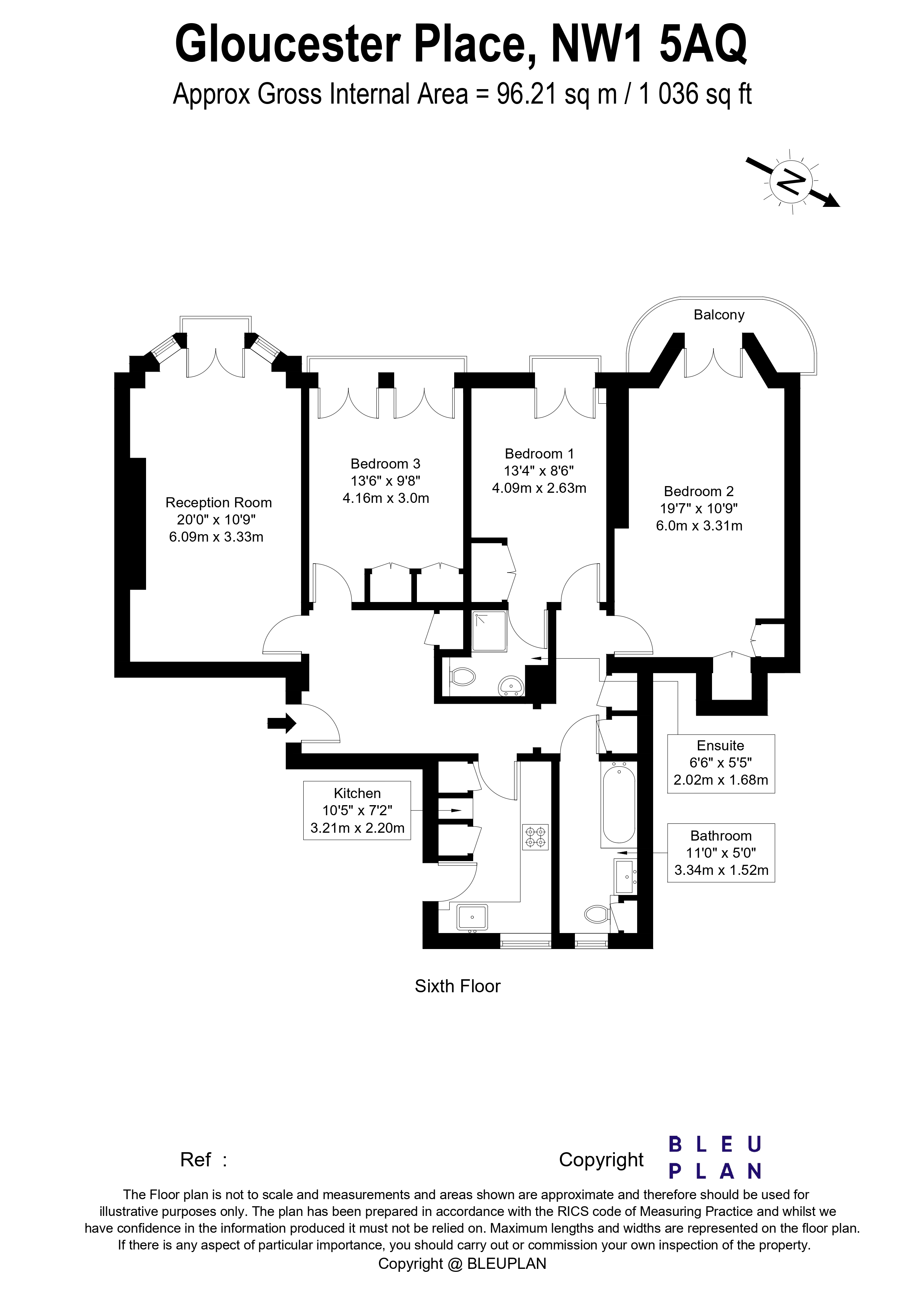 Flat 132, Dorset House,, Gloucester Place, London floorplan