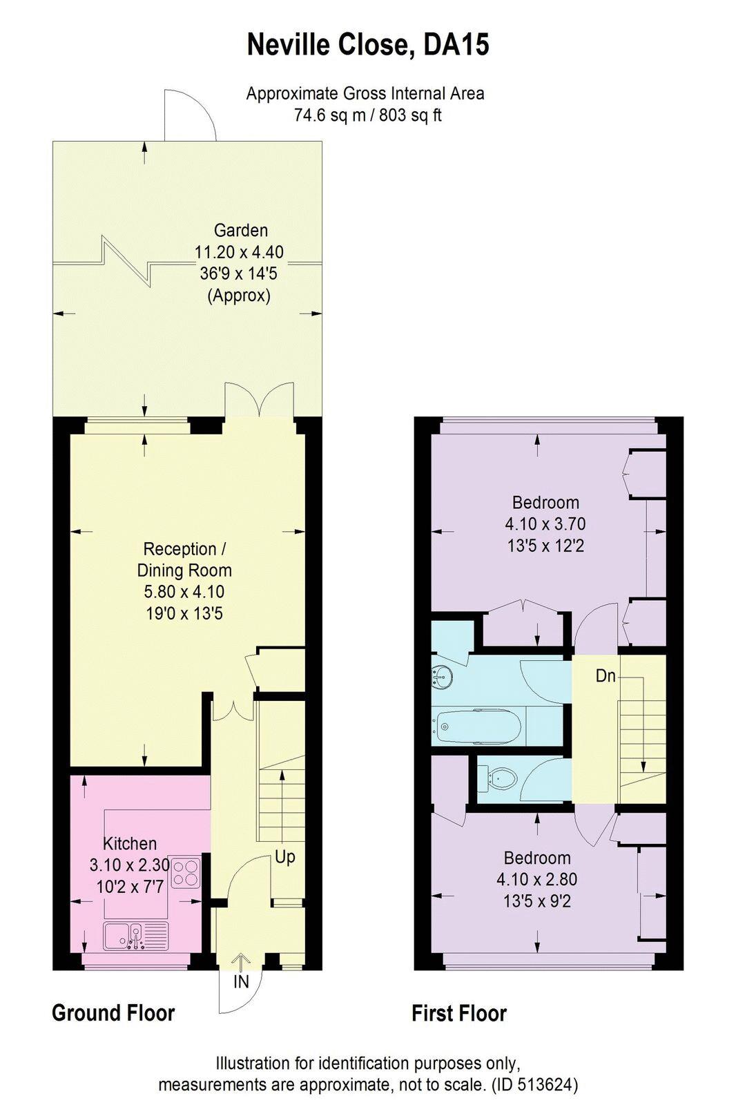 2 Bedrooms Terraced house for sale in Neville Close, Sidcup DA15