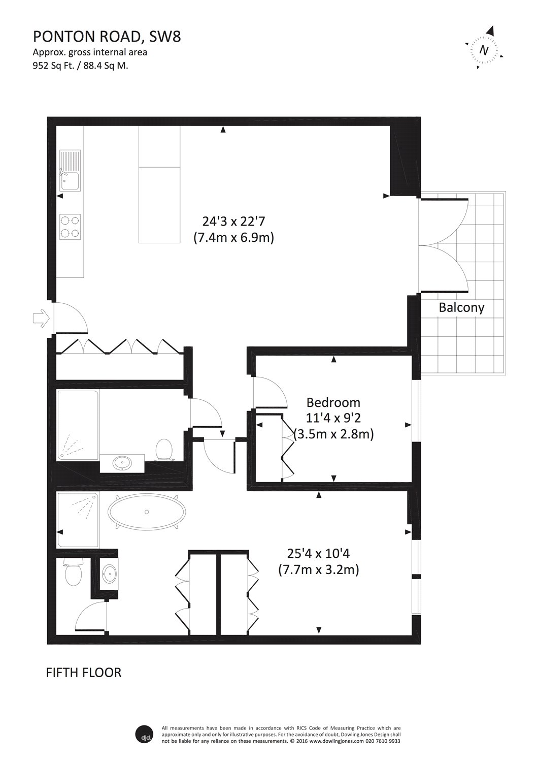 2 Bedrooms Flat to rent in New Union Square, London SW11