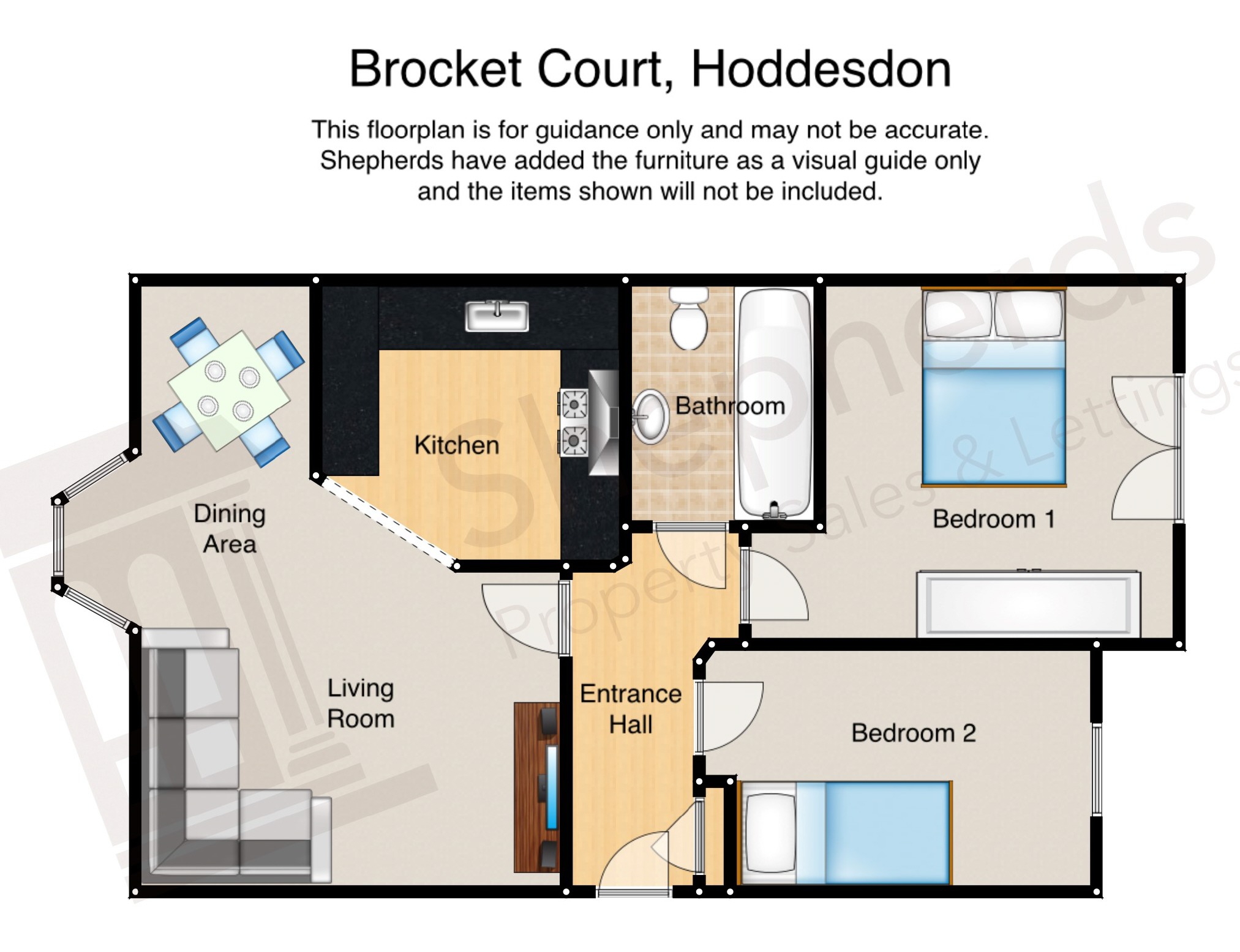 2 Bedrooms Flat to rent in Brocket Court, Hoddesdon, Hertfordshire EN11