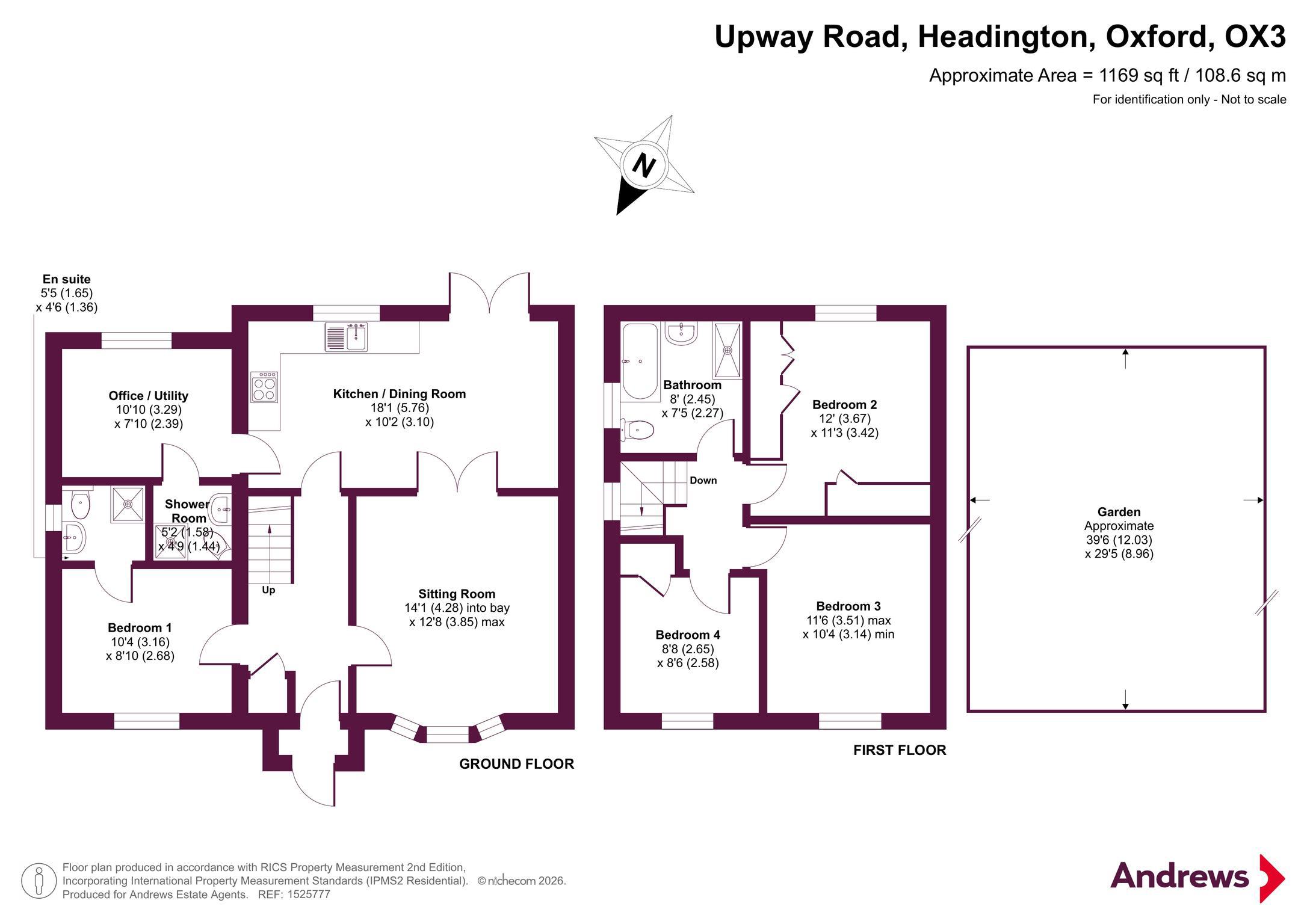 1, Upway Road, Oxford floorplan