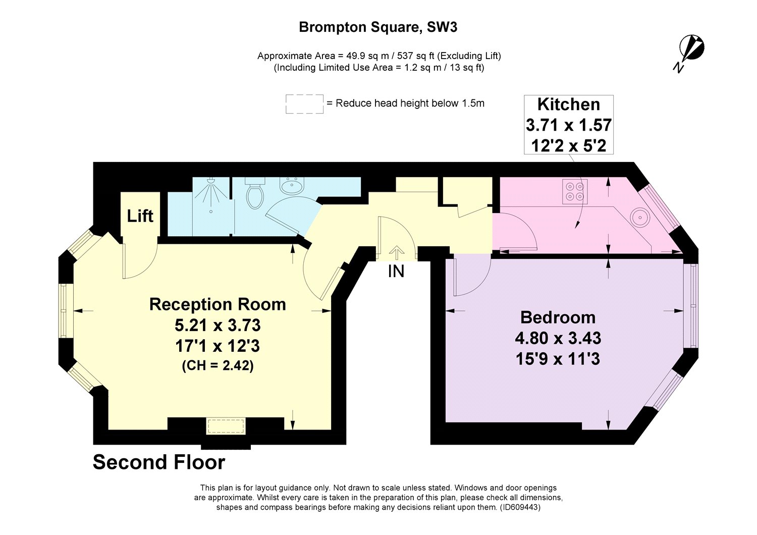 Brompton Square, London SW3, 1 bedroom flat for sale 58512572