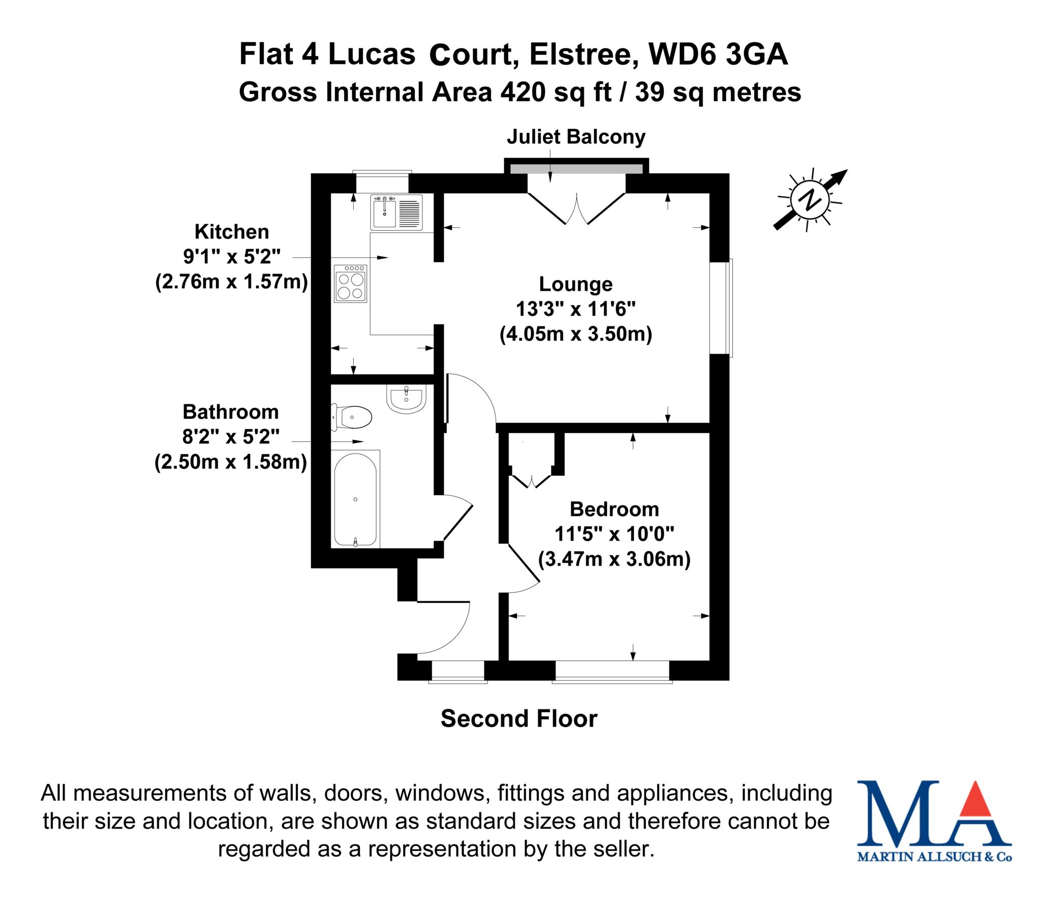 4 Lucas Court, Romeland, Elstree floorplan