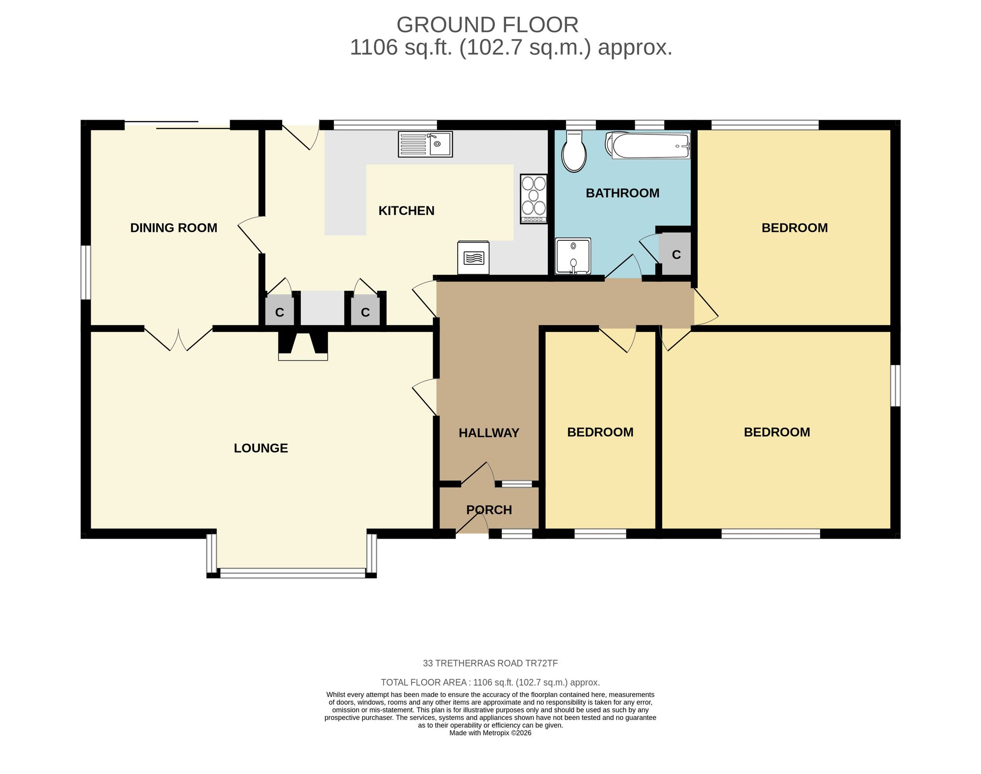 33 Tretherras Road, Newquay floorplan