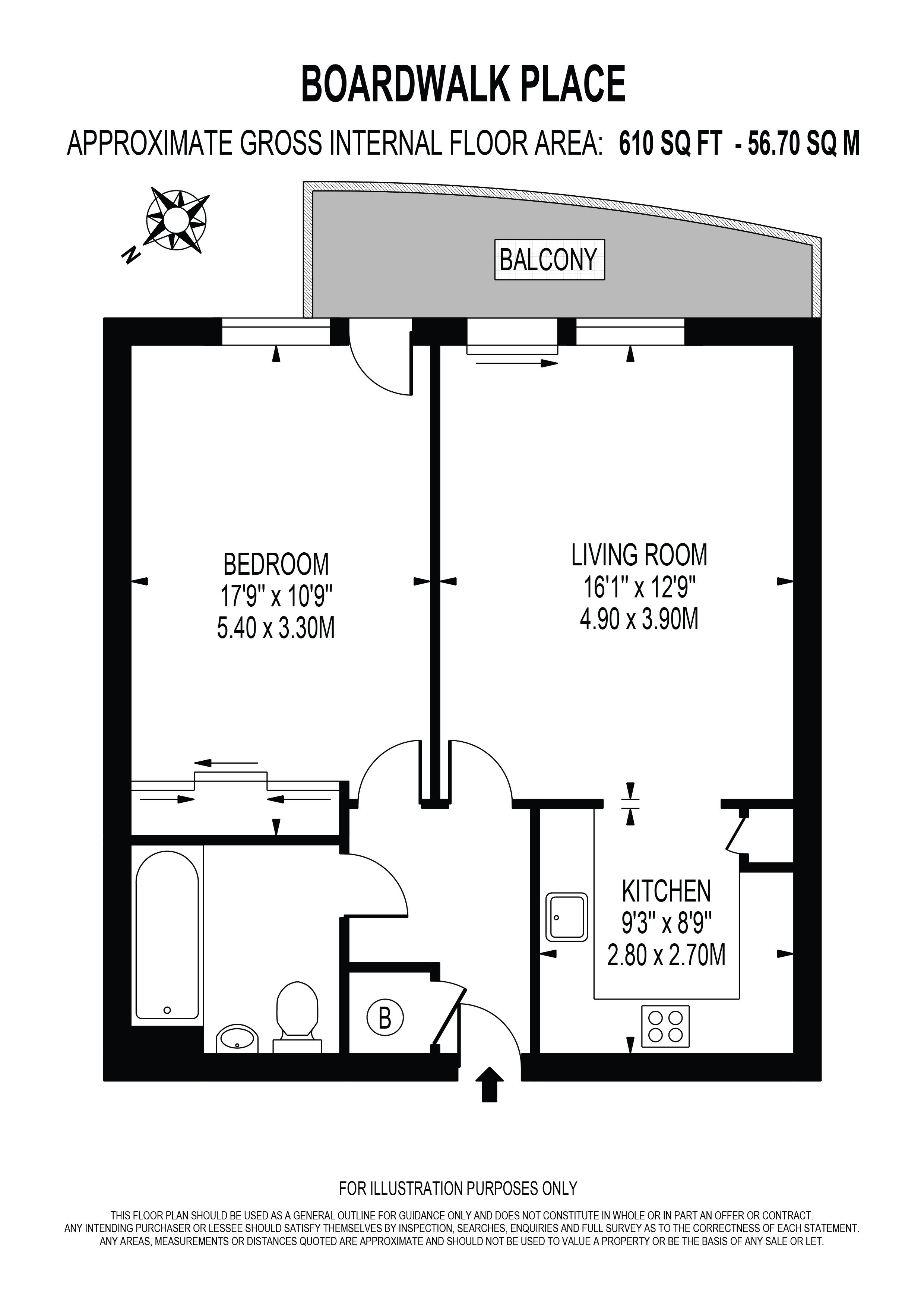 Flat 5 253, Boardwalk Place, London floorplan