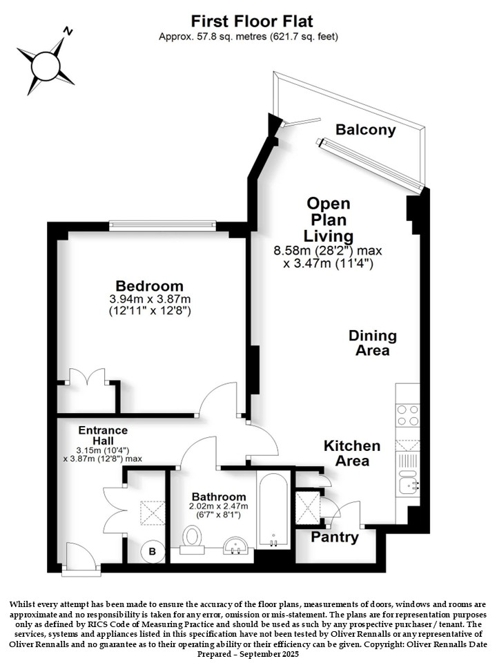 1B Glengall Road, London floorplan