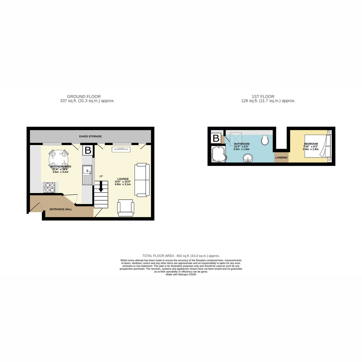 Flat Flat 4, Riverside Apartments, Bridge Street, Lincoln floorplan