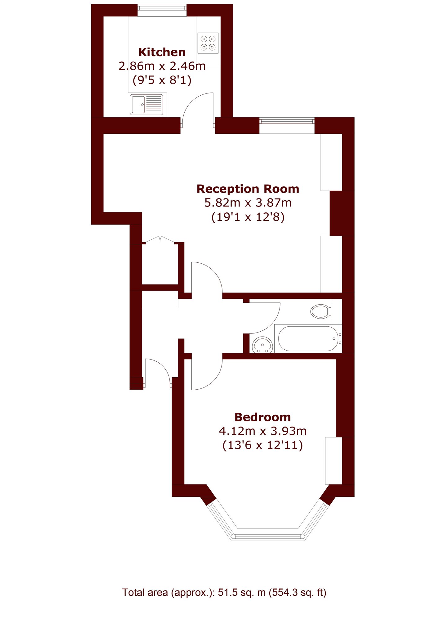 Raised Ground Floor, 24, Brackenbury Road, London floorplan