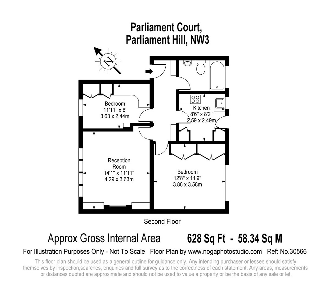 2 Bedrooms Flat to rent in Parliament Hill, Hampstead NW3