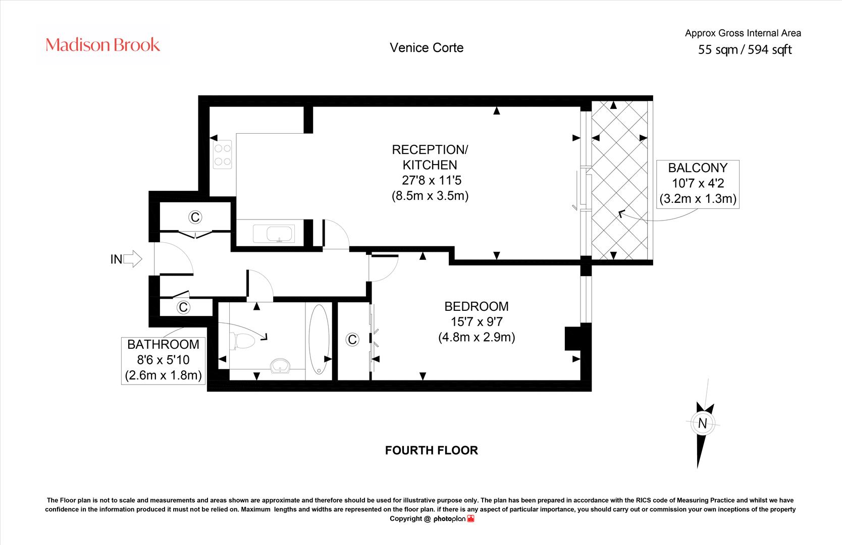 Flat 26, Venice Corte, Lewisham floorplan