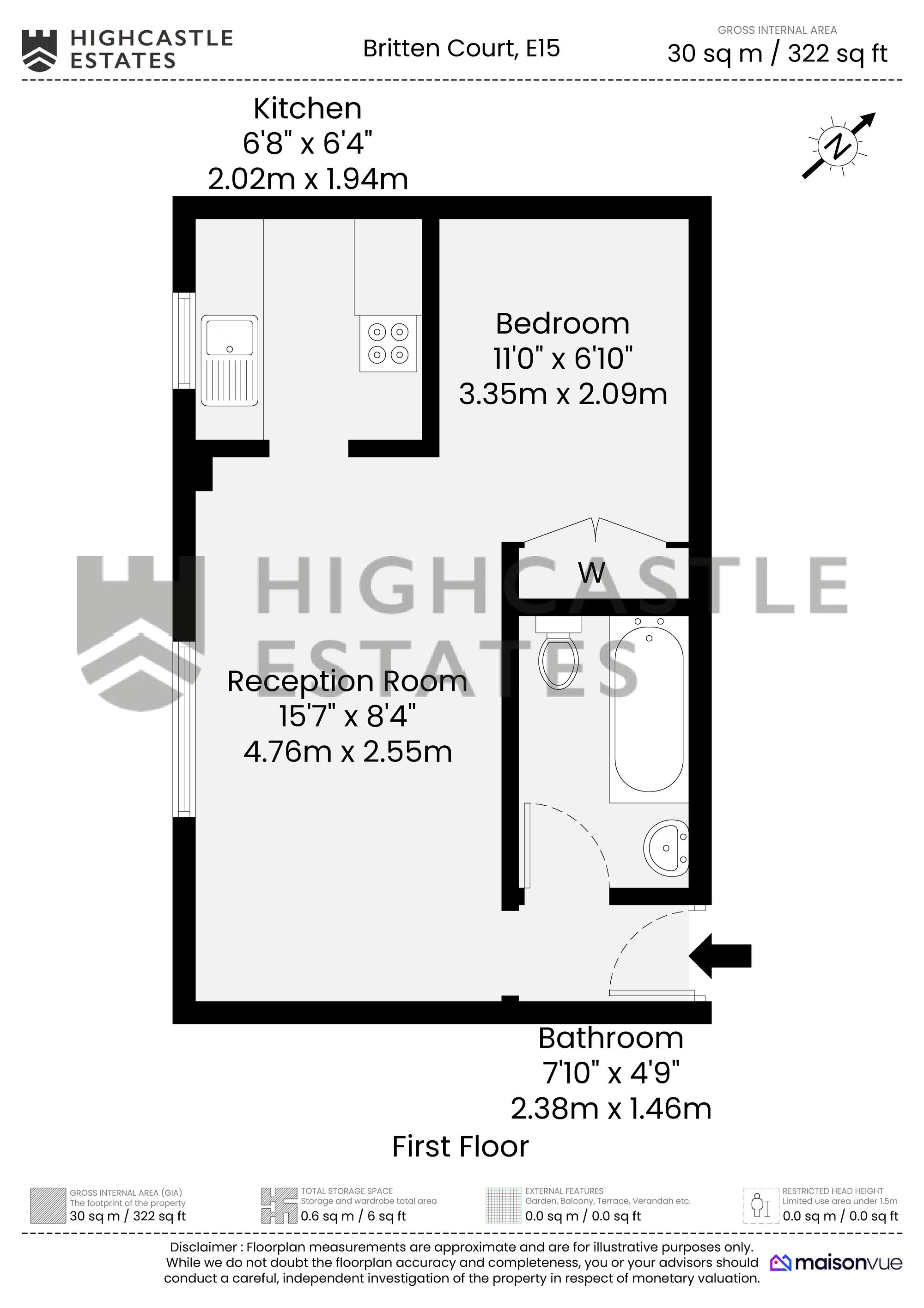 Flat 55, Britten Court Abbey Lane, London floorplan