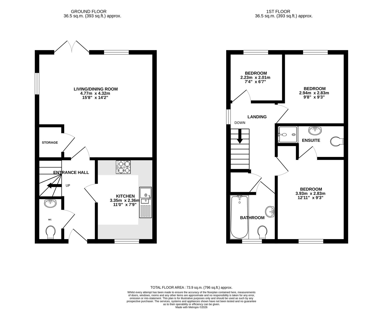 36, Grange Drive, Central Bedfordshire floorplan